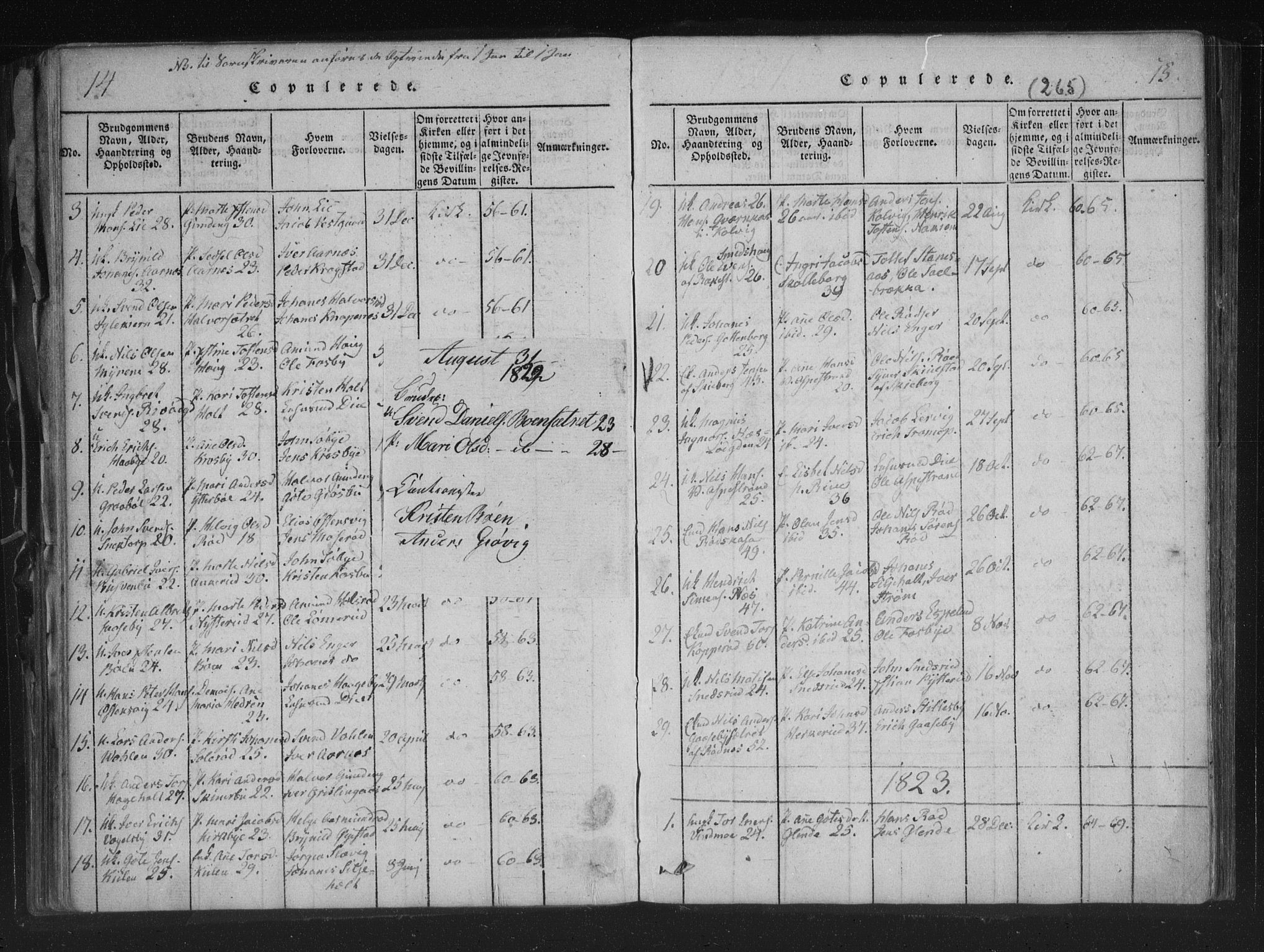 Aremark prestekontor Kirkebøker, SAO/A-10899/F/Fc/L0001: Parish register (official) no. III 1, 1814-1834, p. 14-15