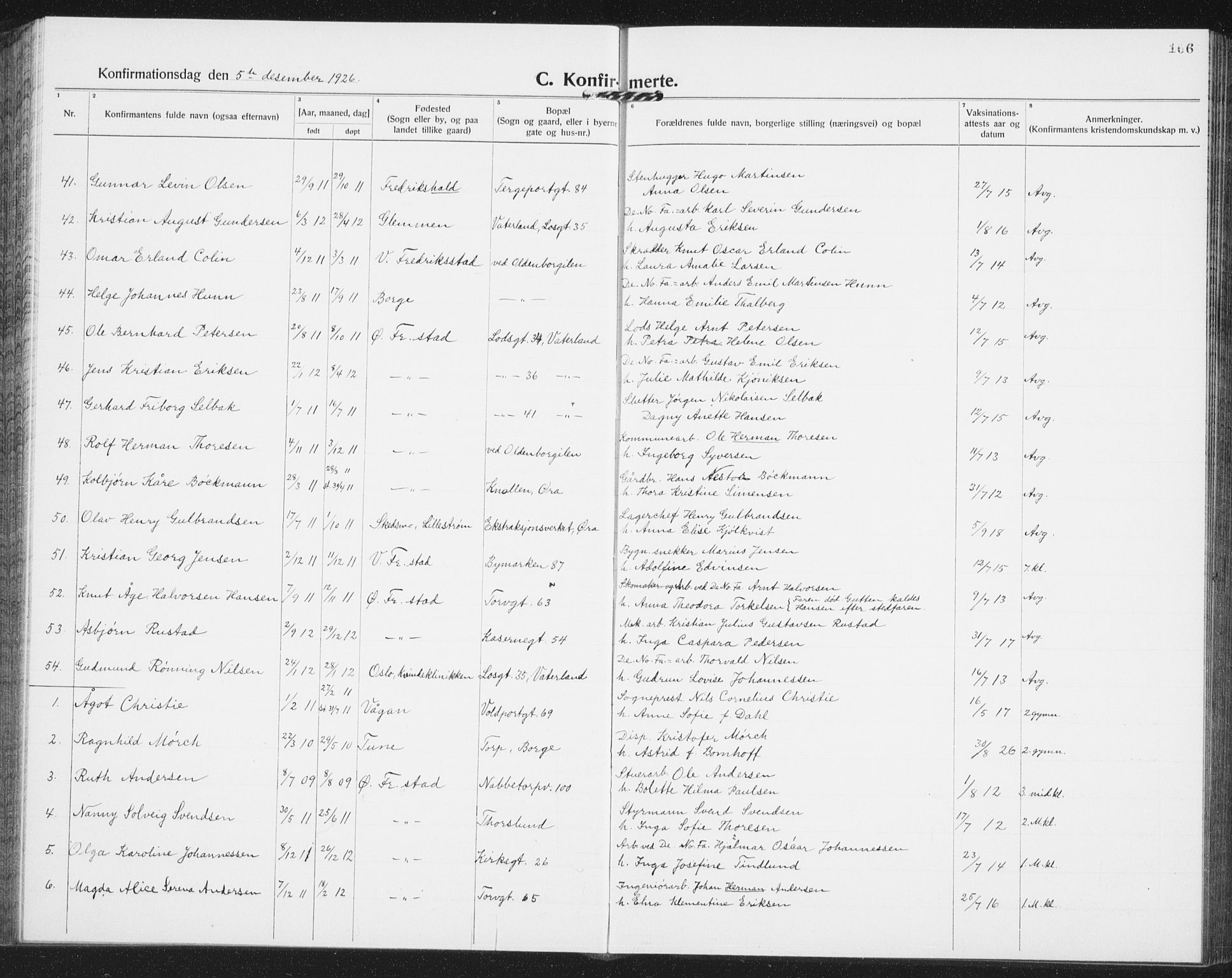 Østre Fredrikstad prestekontor Kirkebøker, AV/SAO-A-10907/G/Ga/L0003: Parish register (copy) no. 3, 1920-1940, p. 166