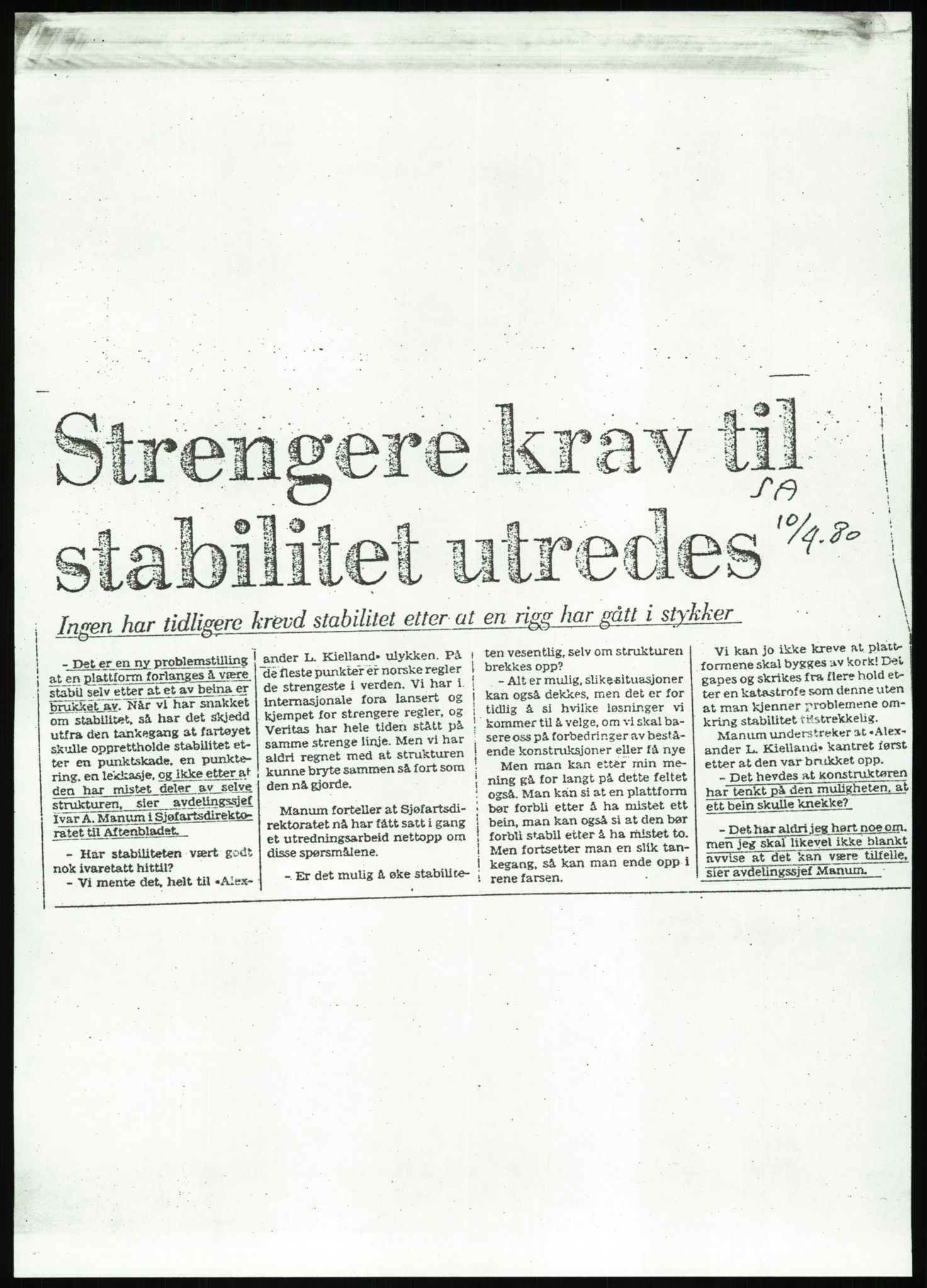 Justisdepartementet, Granskningskommisjonen ved Alexander Kielland-ulykken 27.3.1980, AV/RA-S-1165/D/L0022: Y Forskningsprosjekter (Y8-Y9)/Z Diverse (Doku.liste + Z1-Z15 av 15), 1980-1981, p. 378