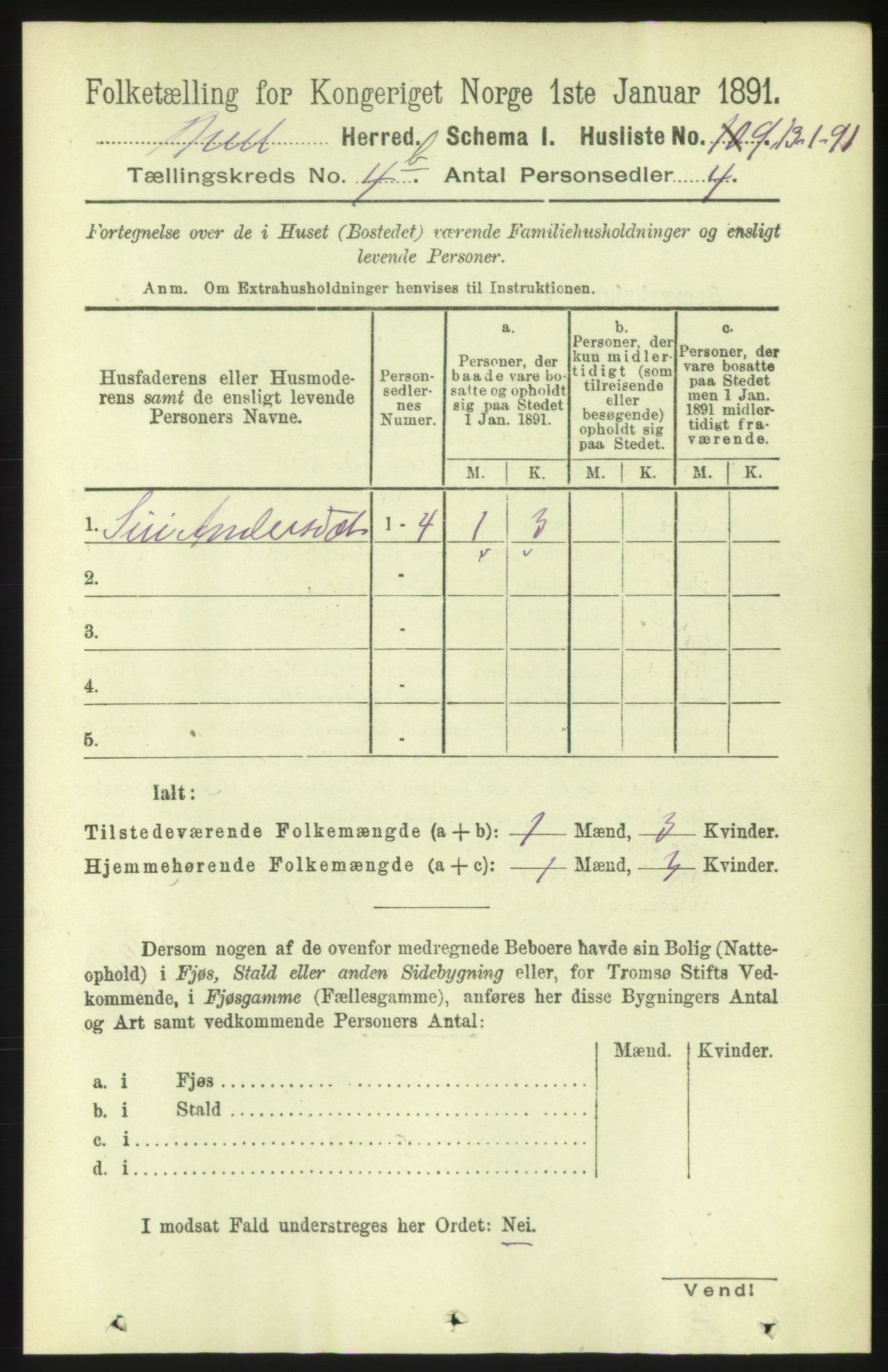 RA, 1891 census for 1549 Bud, 1891, p. 2783