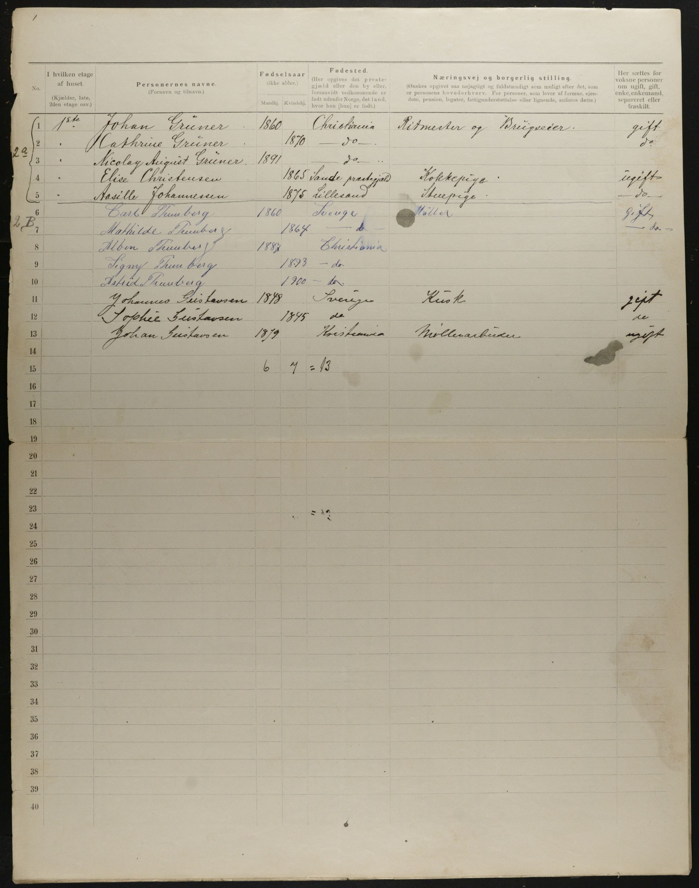 OBA, Municipal Census 1901 for Kristiania, 1901, p. 4021