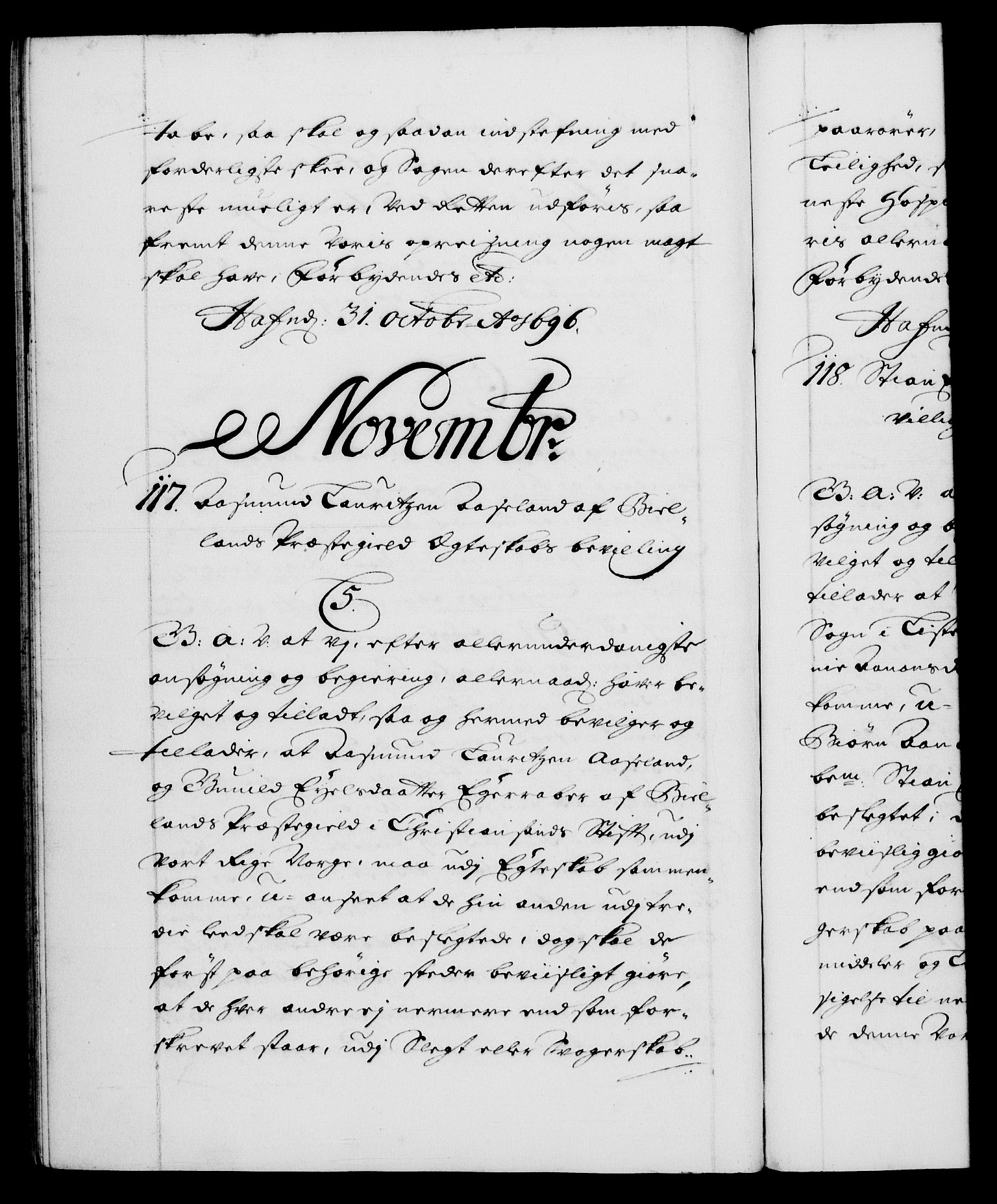 Danske Kanselli 1572-1799, AV/RA-EA-3023/F/Fc/Fca/Fcaa/L0016: Norske registre (mikrofilm), 1692-1697, p. 374b