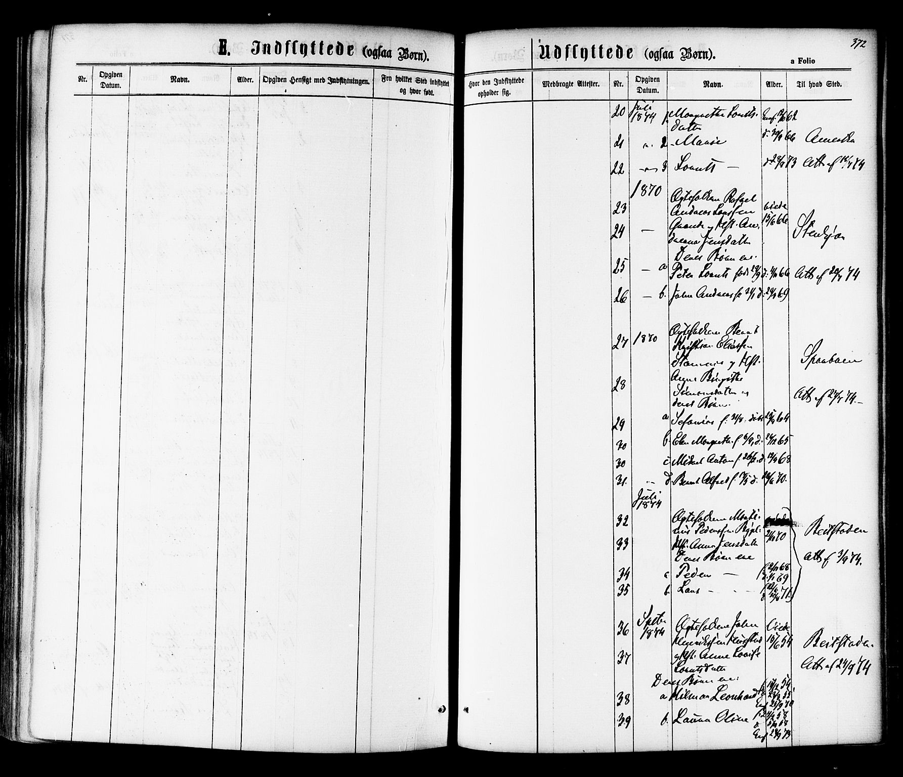 Ministerialprotokoller, klokkerbøker og fødselsregistre - Nord-Trøndelag, SAT/A-1458/730/L0284: Parish register (official) no. 730A09, 1866-1878, p. 372