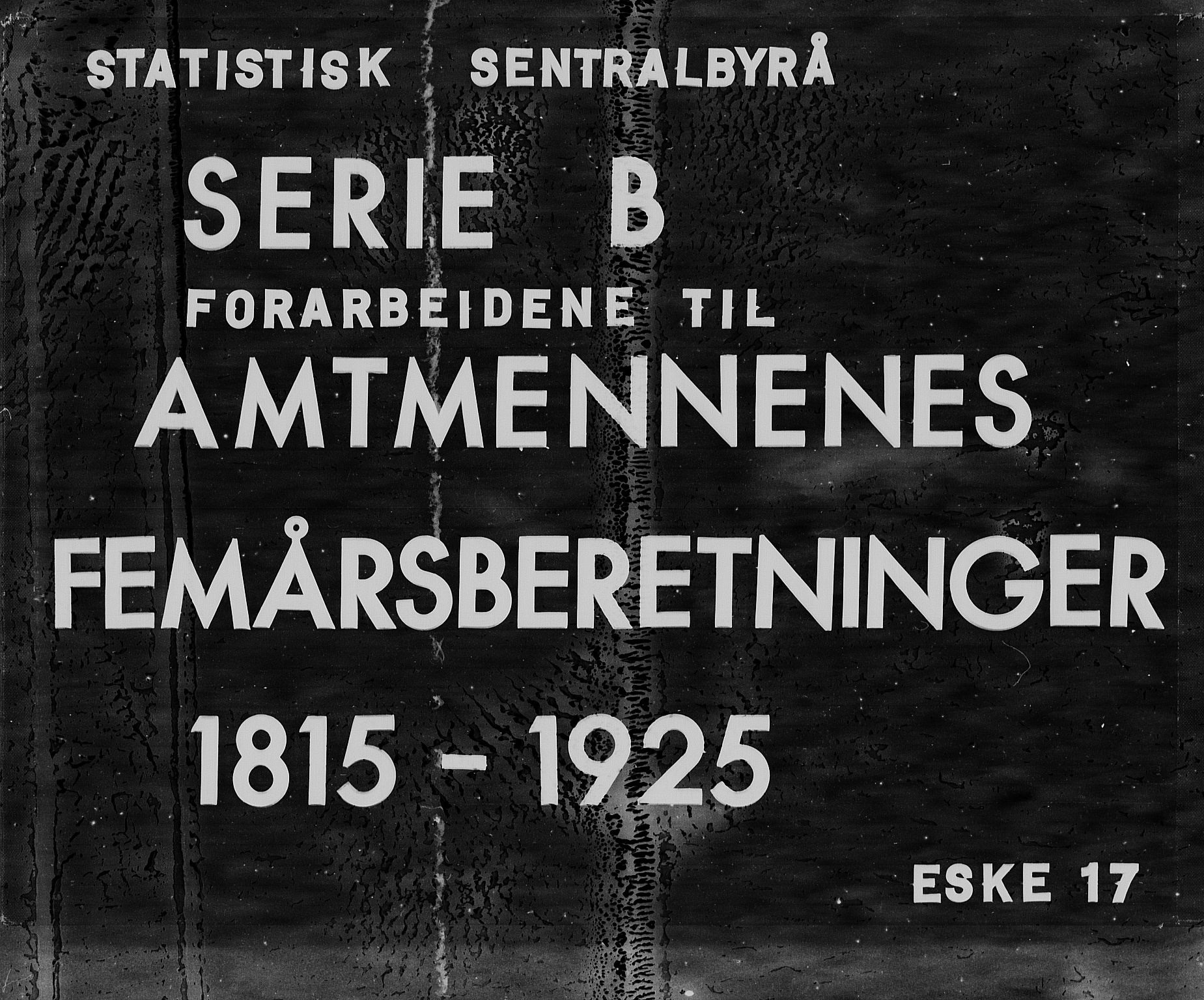 Statistisk sentralbyrå, Næringsøkonomiske emner, Generelt - Amtmennenes femårsberetninger, RA/S-2233/F/Fa/L0017: --, 1861-1865, p. 1