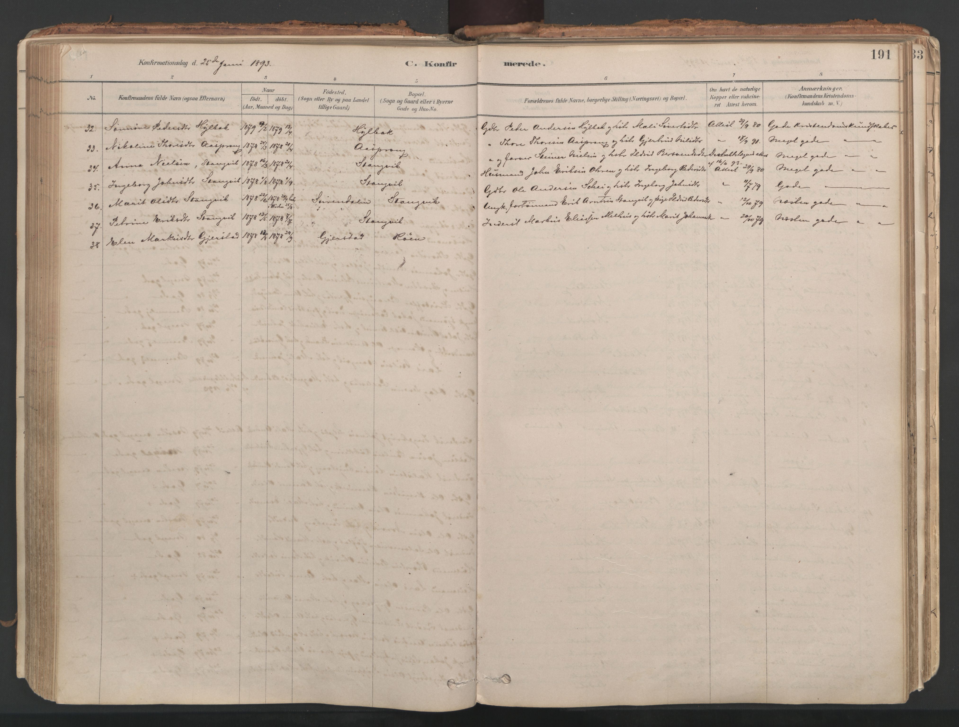 Ministerialprotokoller, klokkerbøker og fødselsregistre - Møre og Romsdal, AV/SAT-A-1454/592/L1029: Parish register (official) no. 592A07, 1879-1902, p. 191