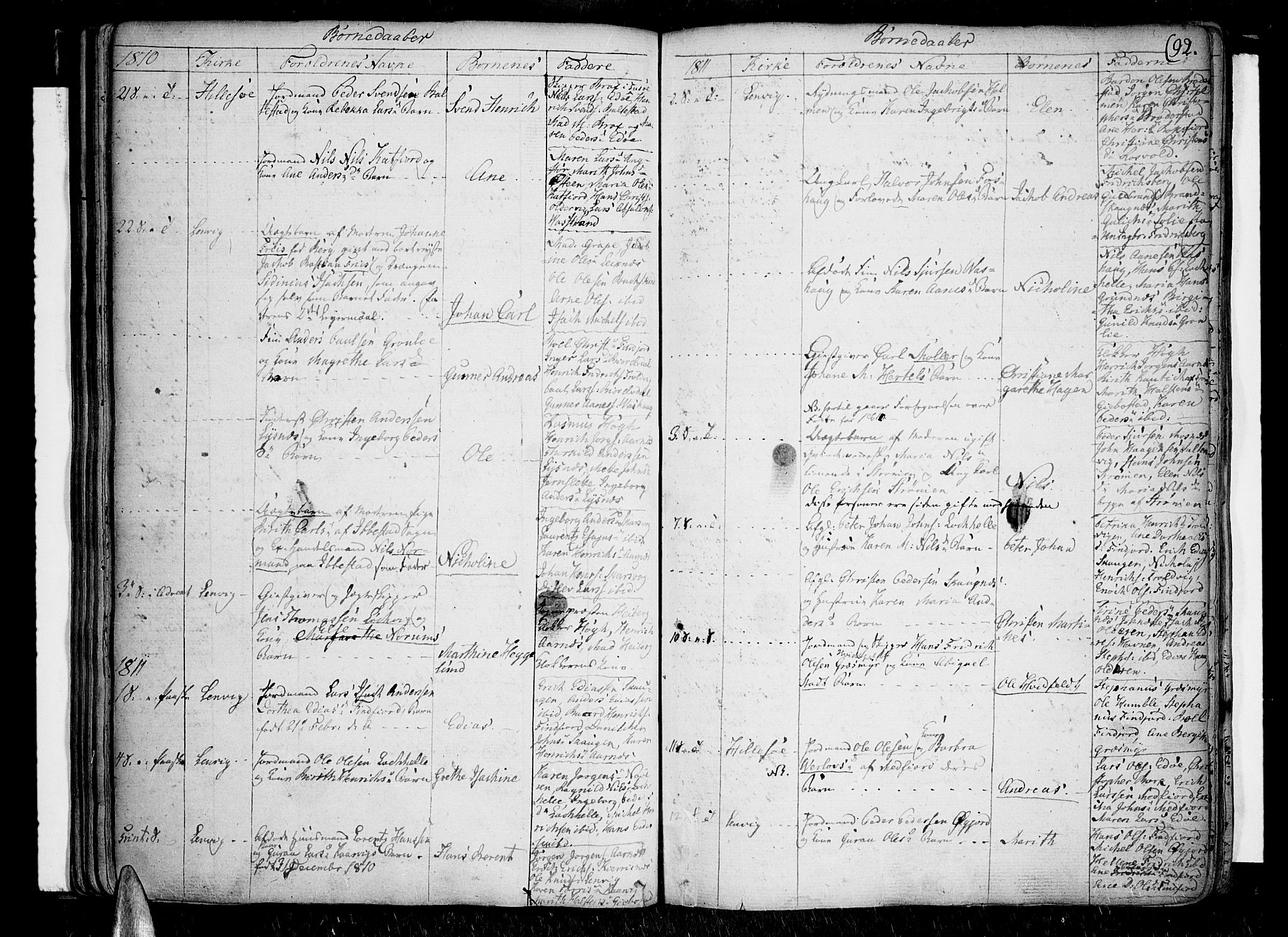 Lenvik sokneprestembete, SATØ/S-1310/H/Ha/Haa/L0002kirke: Parish register (official) no. 2, 1784-1820, p. 92
