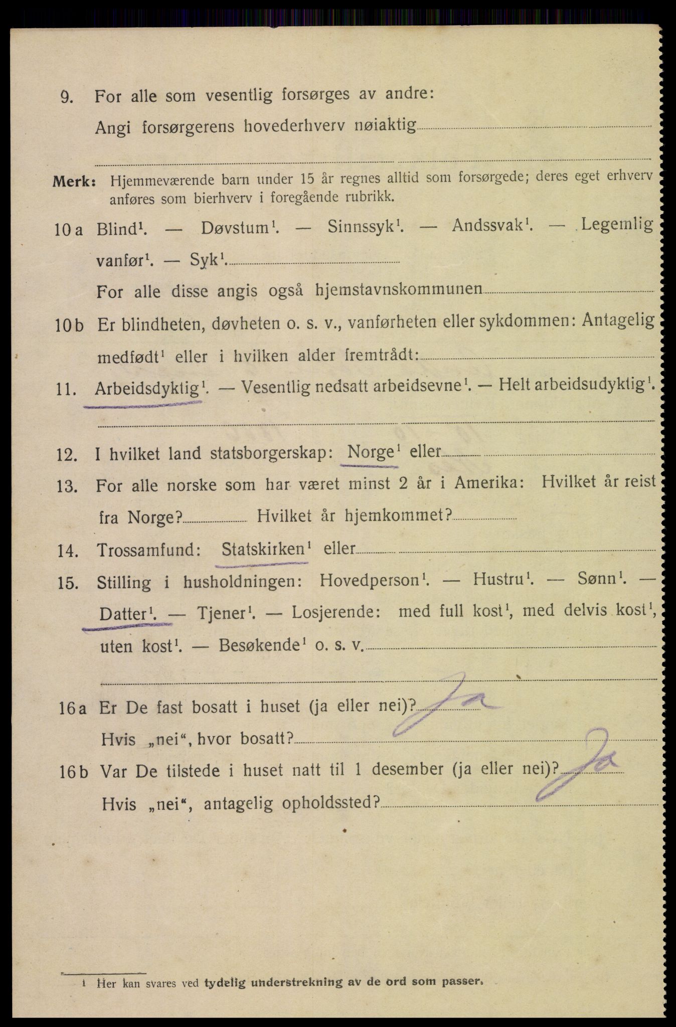 SAK, 1920 census for Flekkefjord, 1920, p. 3261