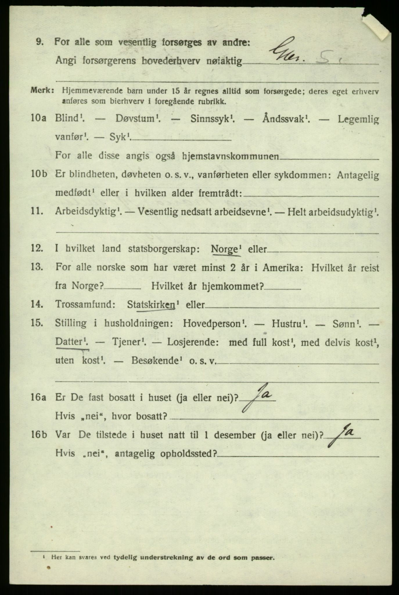 SAB, 1920 census for Lindås, 1920, p. 4410