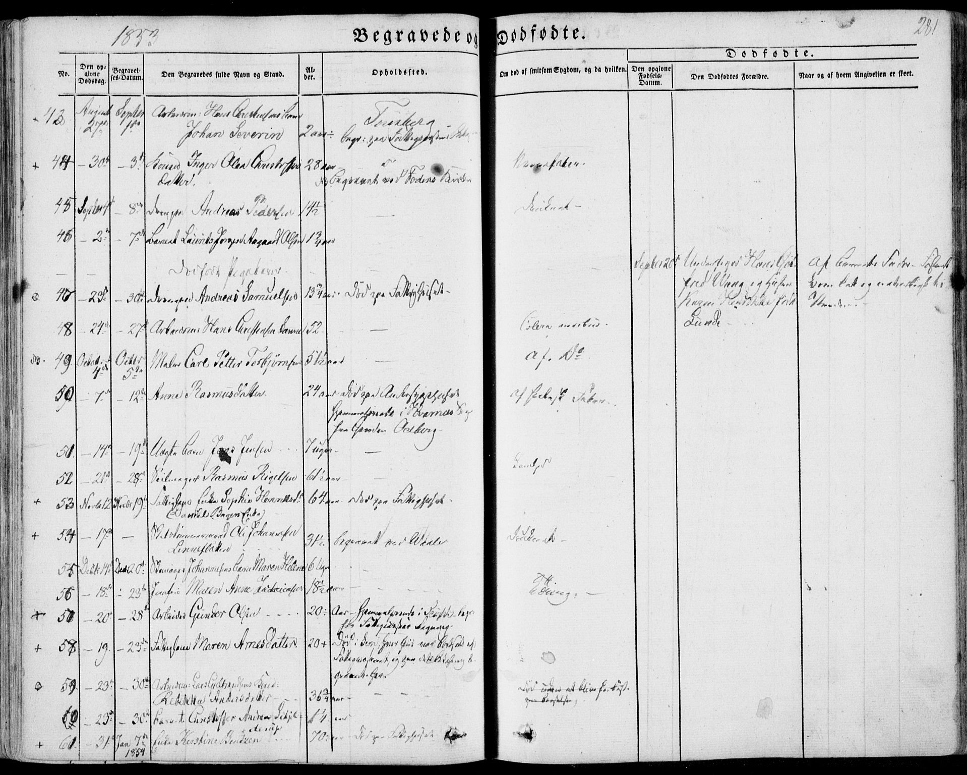 Tønsberg kirkebøker, AV/SAKO-A-330/F/Fa/L0007: Parish register (official) no. I 7, 1845-1854, p. 281