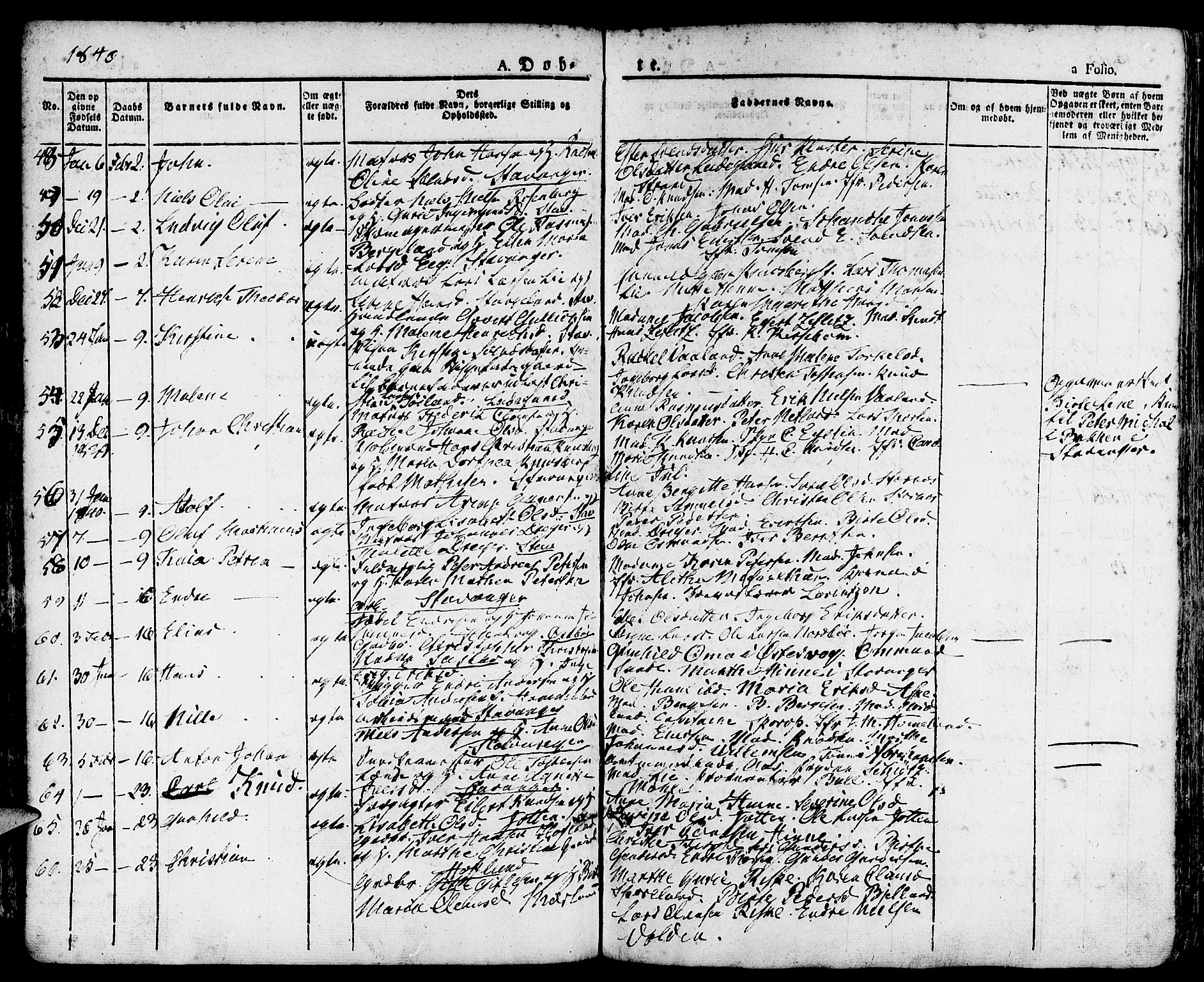 Domkirken sokneprestkontor, AV/SAST-A-101812/001/30/30BA/L0011: Parish register (official) no. A 11, 1832-1856