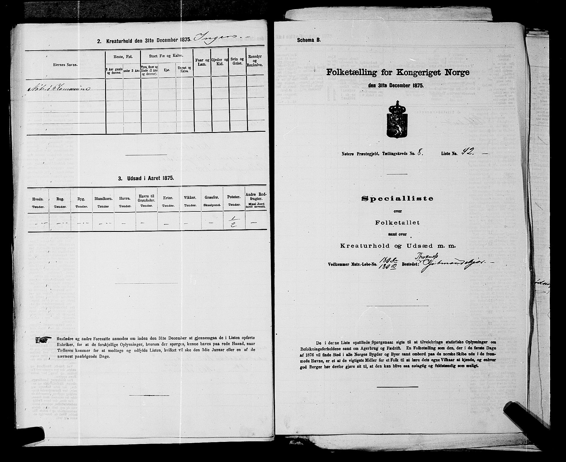 SAKO, 1875 census for 0722P Nøtterøy, 1875, p. 1727