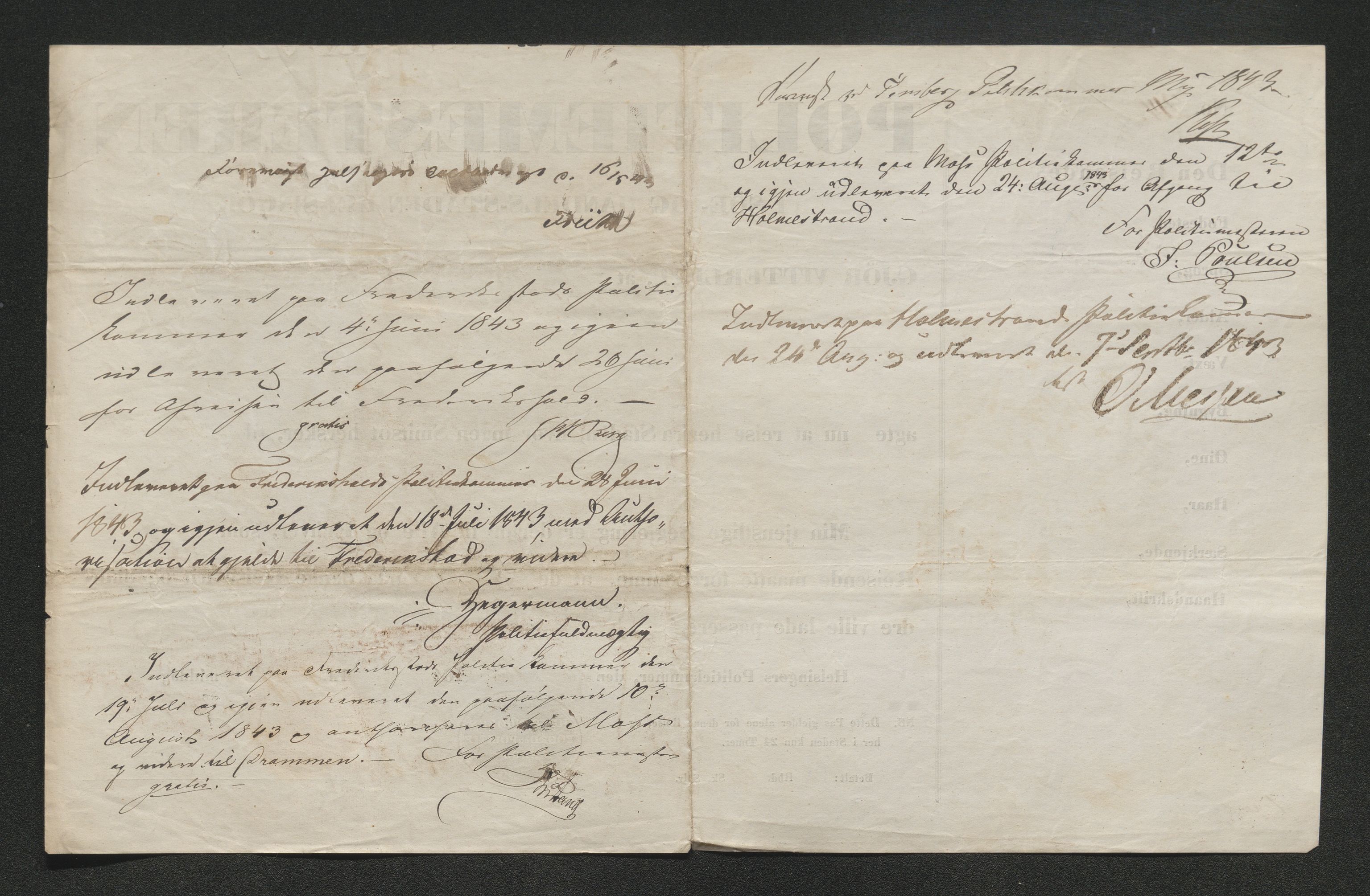 Drammen politikammer, SAKO/A-623/I/Ia/Iab/L0007: Innleverte pass, 1843-1844, p. 242