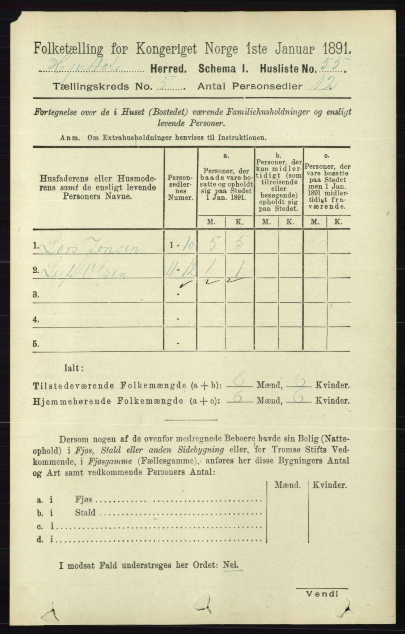 RA, 1891 census for 0827 Hjartdal, 1891, p. 1798