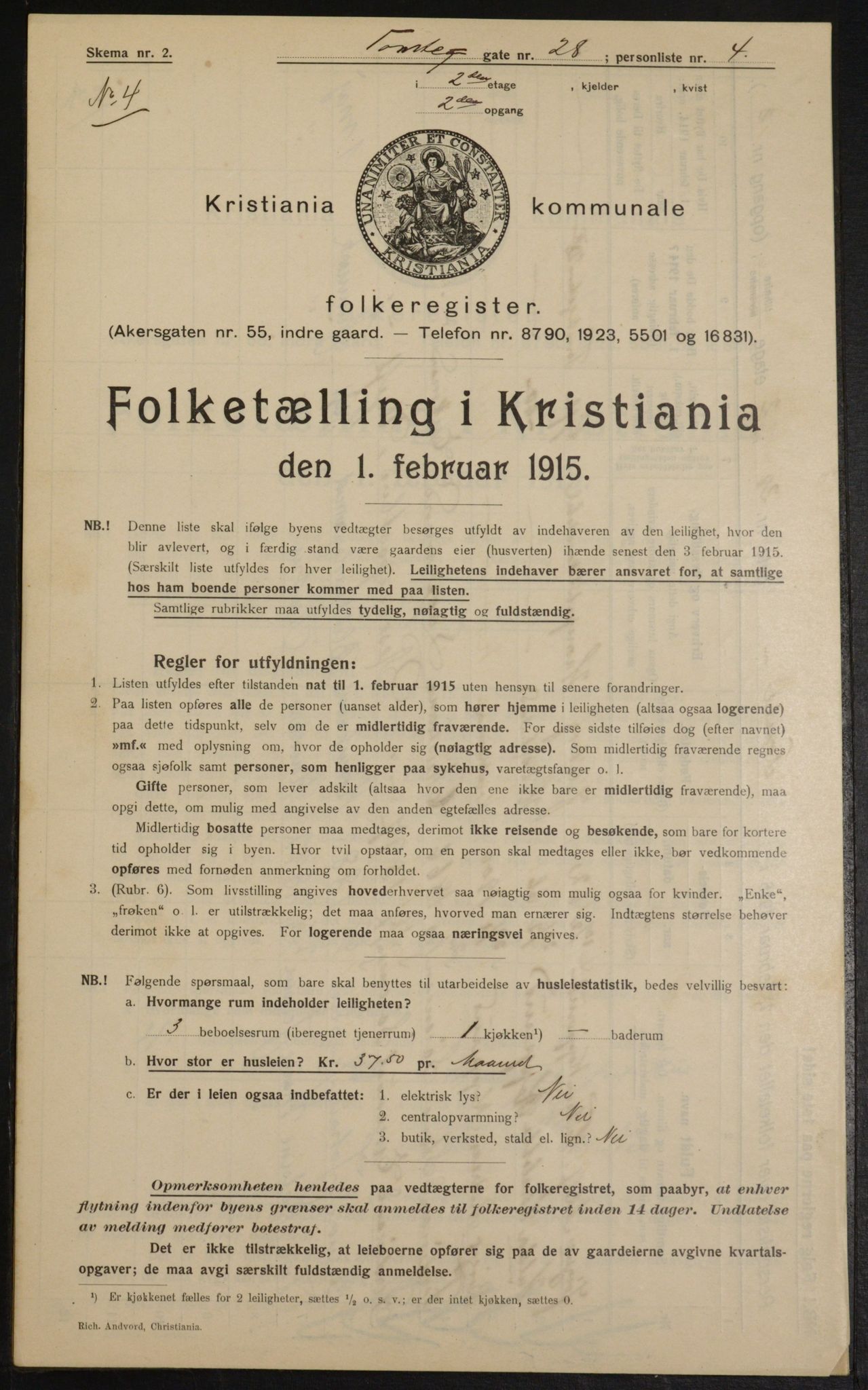 OBA, Municipal Census 1915 for Kristiania, 1915, p. 114044