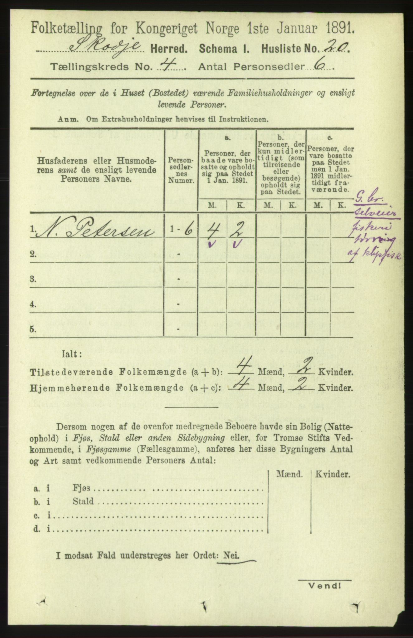 RA, 1891 census for 1529 Skodje, 1891, p. 579