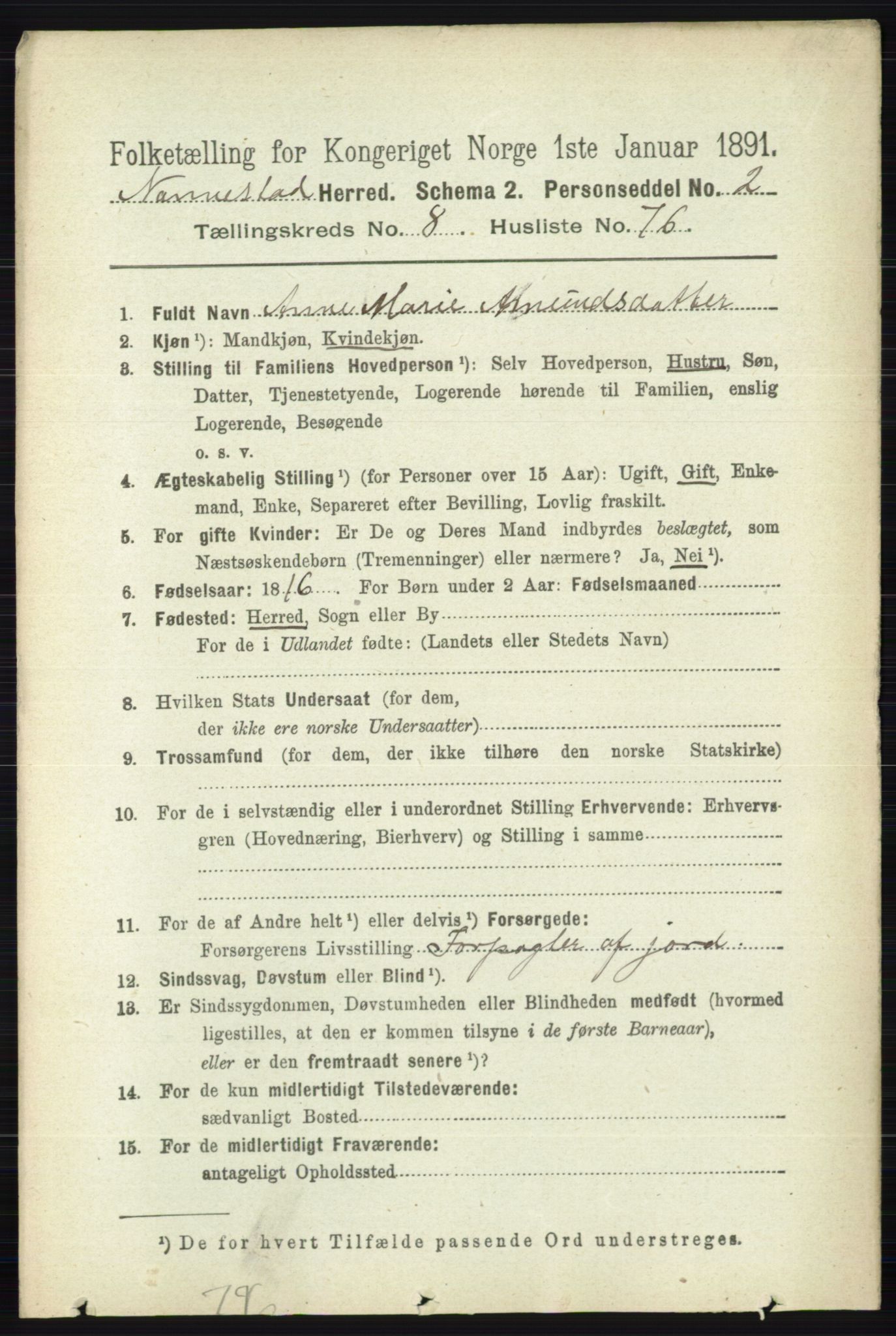 RA, 1891 census for 0238 Nannestad, 1891, p. 4877