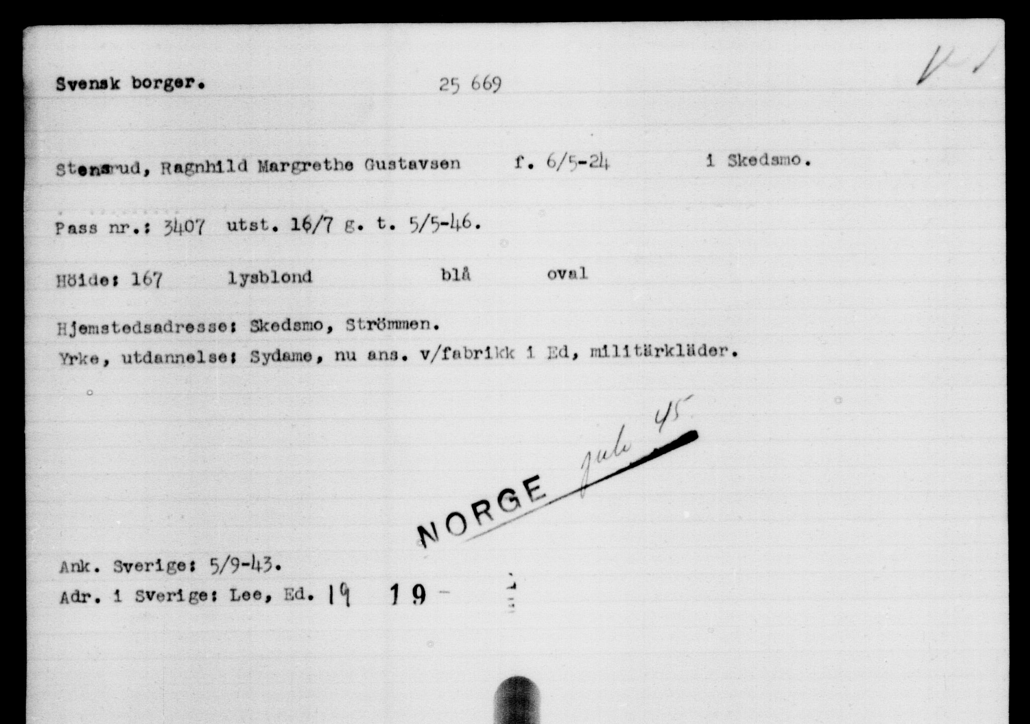 Den Kgl. Norske Legasjons Flyktningskontor, AV/RA-S-6753/V/Va/L0011: Kjesäterkartoteket.  Flyktningenr. 25300-28349, 1940-1945, p. 385