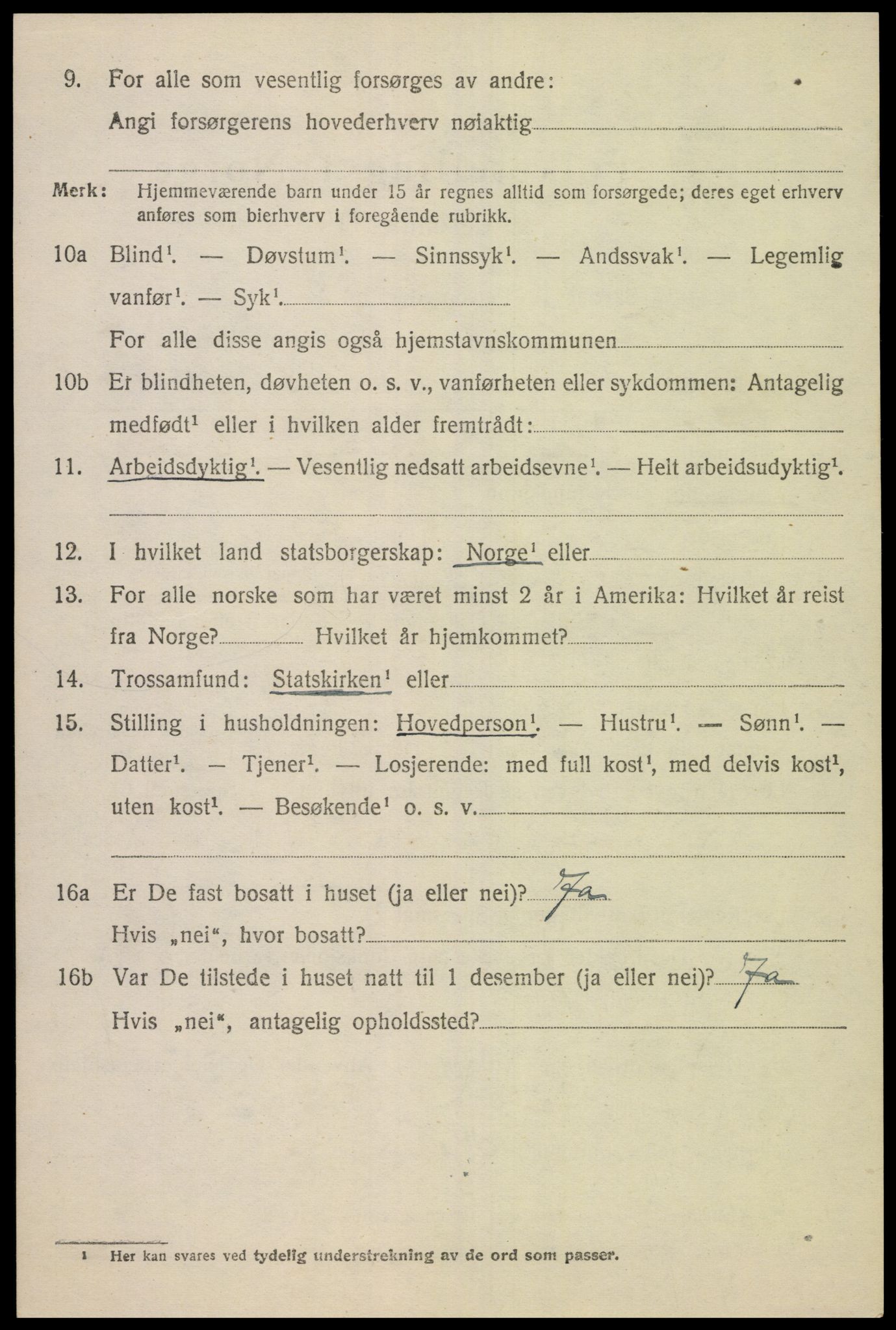 SAK, 1920 census for Finsland, 1920, p. 1603