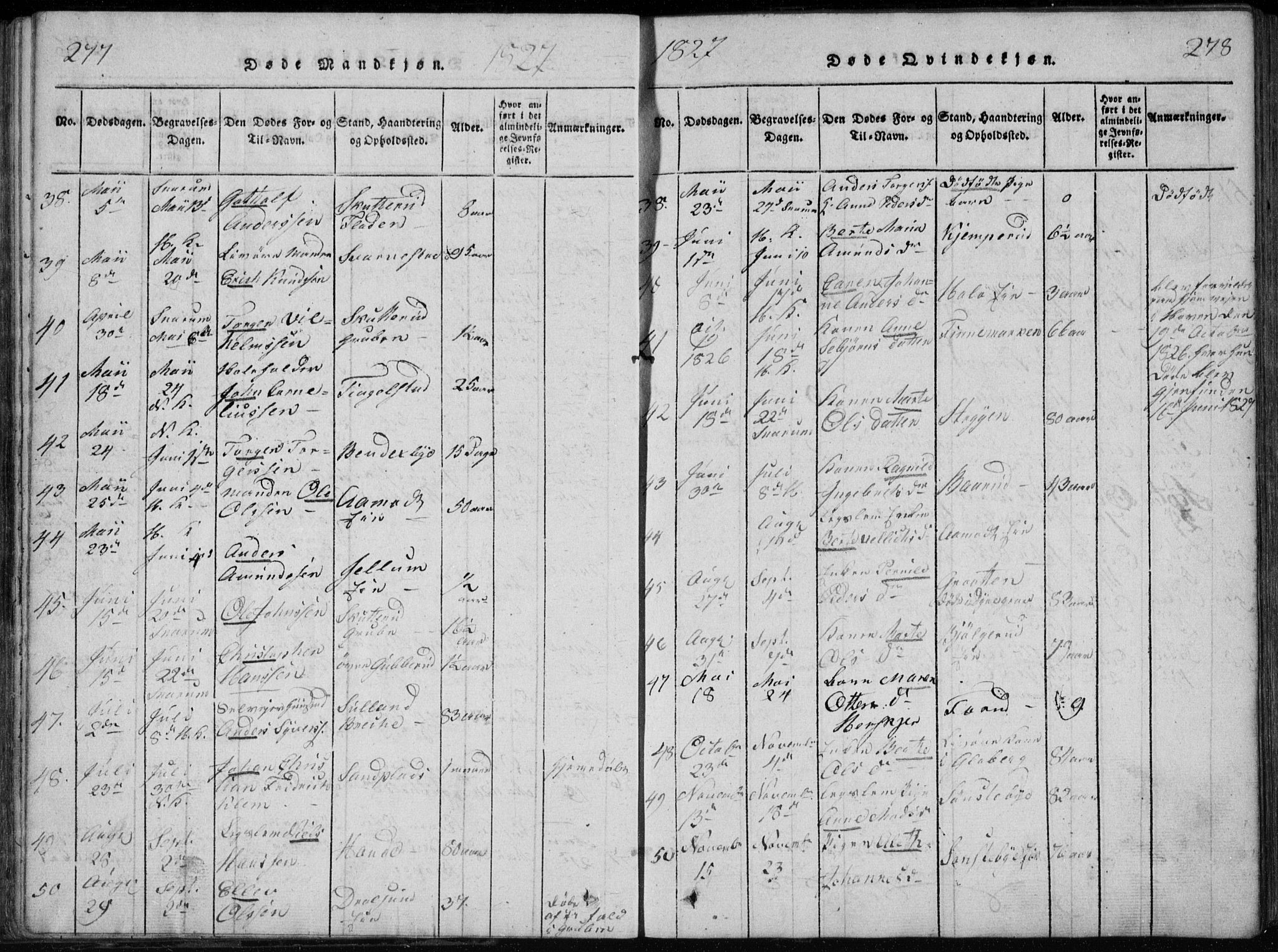 Modum kirkebøker, AV/SAKO-A-234/G/Ga/L0002: Parish register (copy) no. I 2, 1824-1832, p. 277-278