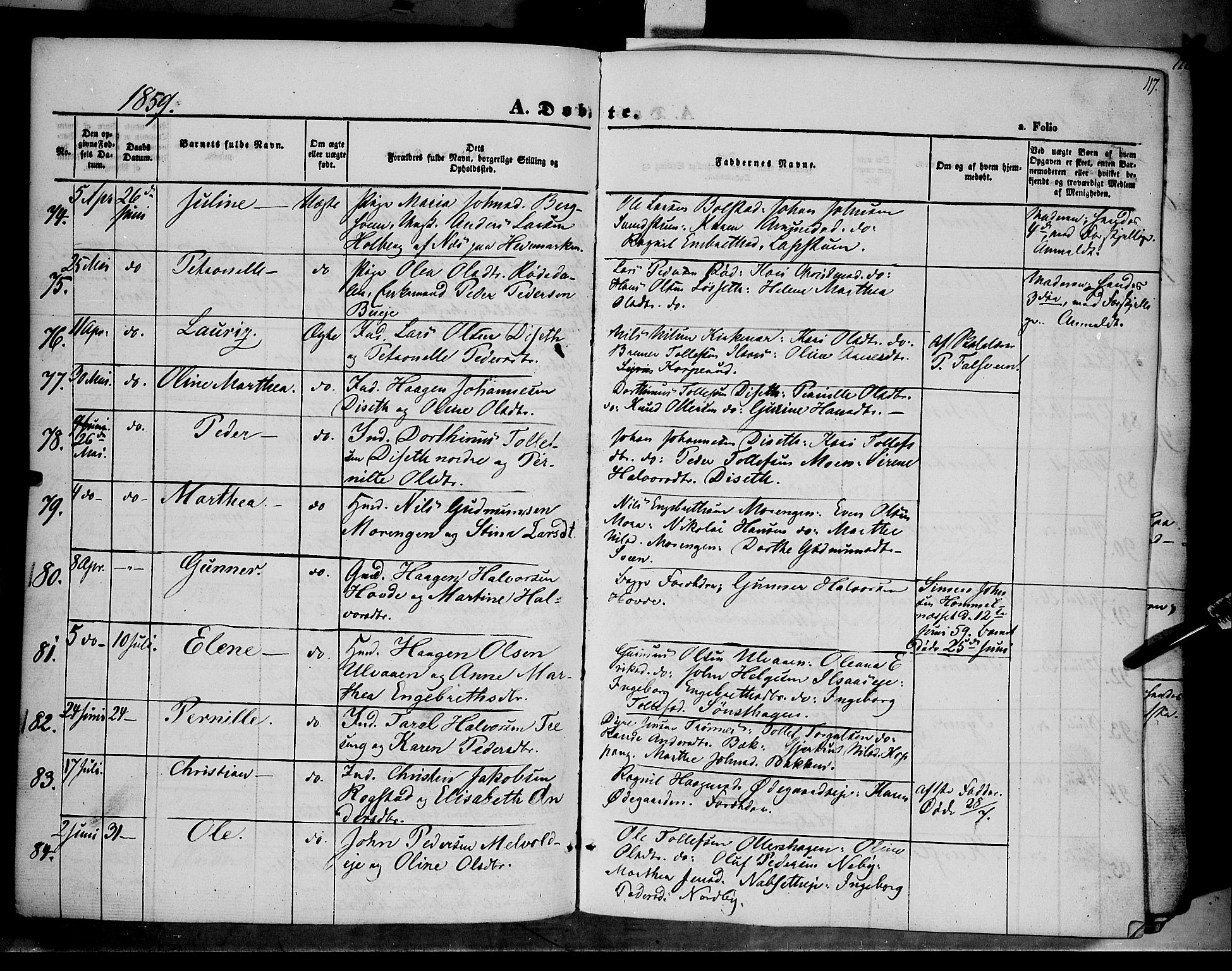 Åmot prestekontor, Hedmark, SAH/PREST-056/H/Ha/Haa/L0006: Parish register (official) no. 6, 1842-1861, p. 117