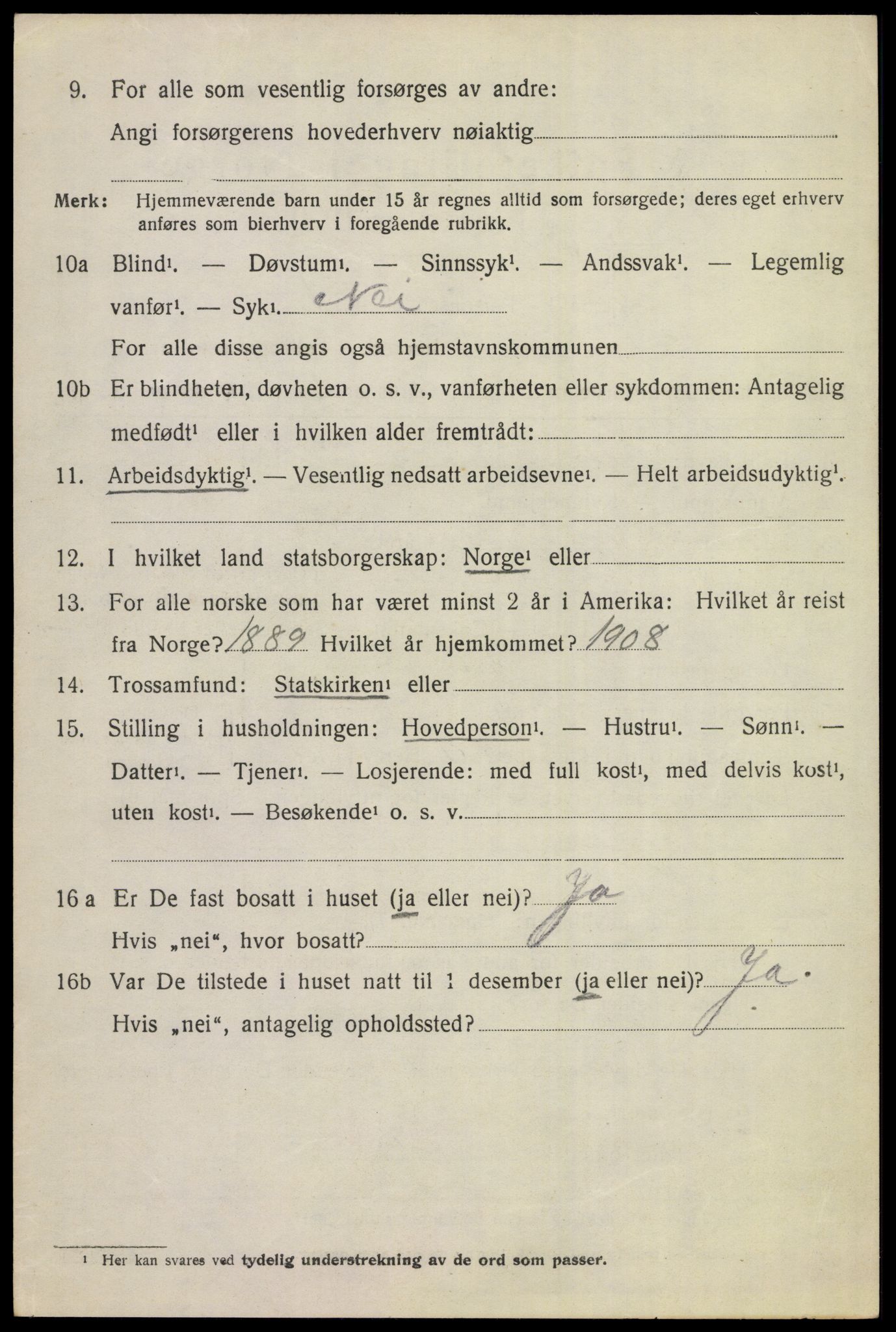 SAKO, 1920 census for Hole, 1920, p. 2736