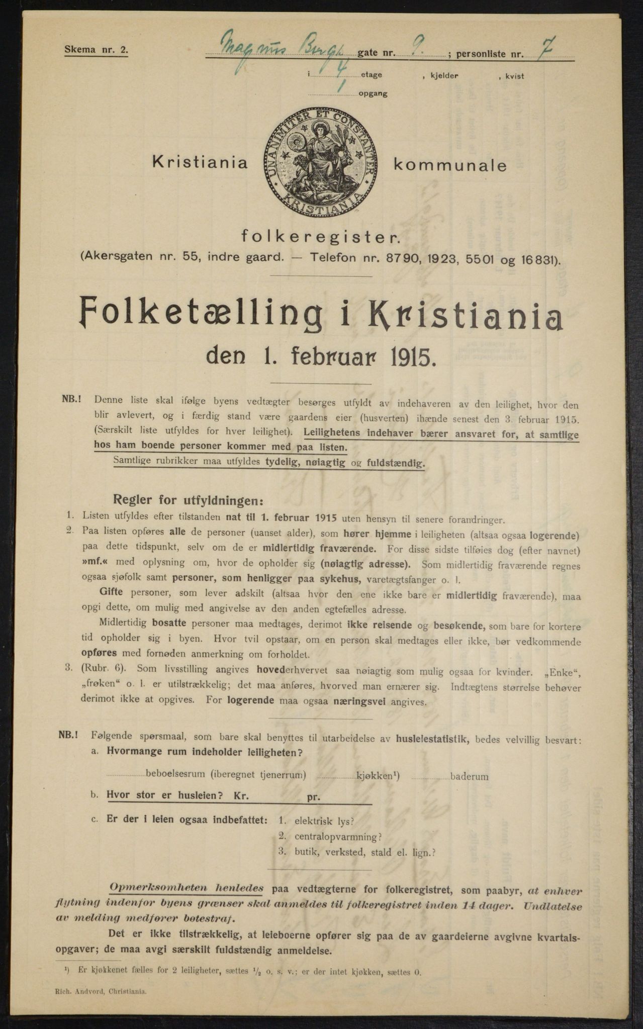 OBA, Municipal Census 1915 for Kristiania, 1915, p. 58597