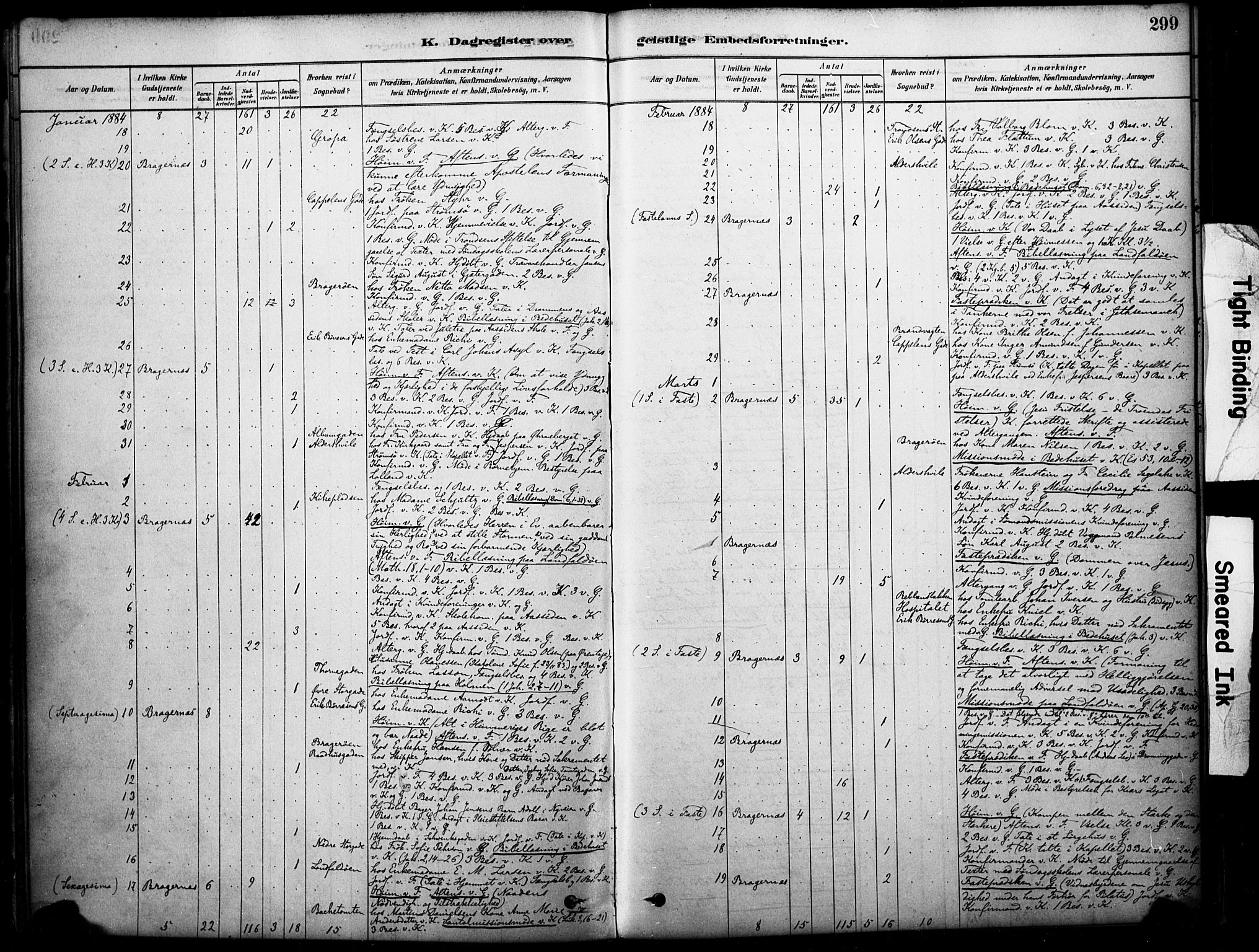 Bragernes kirkebøker, SAKO/A-6/F/Fc/L0005: Parish register (official) no. III 5, 1878-1890, p. 299