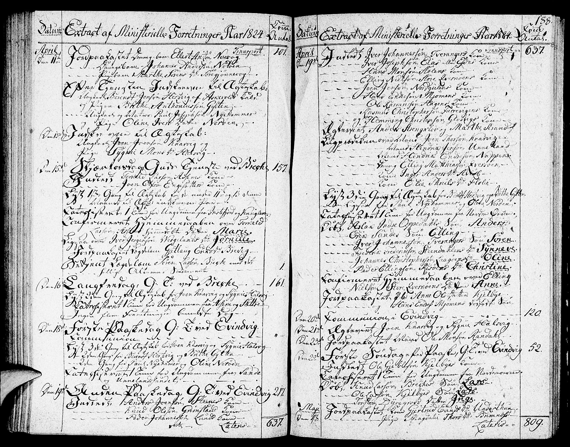 Gulen sokneprestembete, SAB/A-80201/H/Haa/Haaa/L0017: Parish register (official) no. A 17, 1809-1825, p. 188
