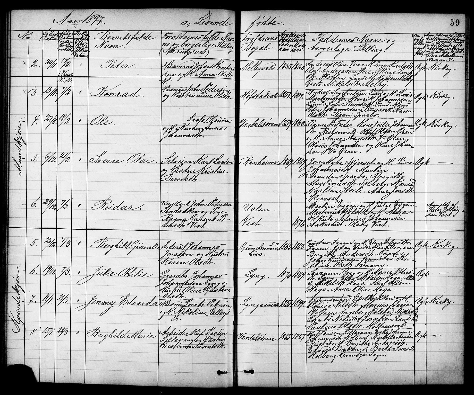 Ministerialprotokoller, klokkerbøker og fødselsregistre - Nord-Trøndelag, SAT/A-1458/723/L0257: Parish register (copy) no. 723C05, 1890-1907, p. 59