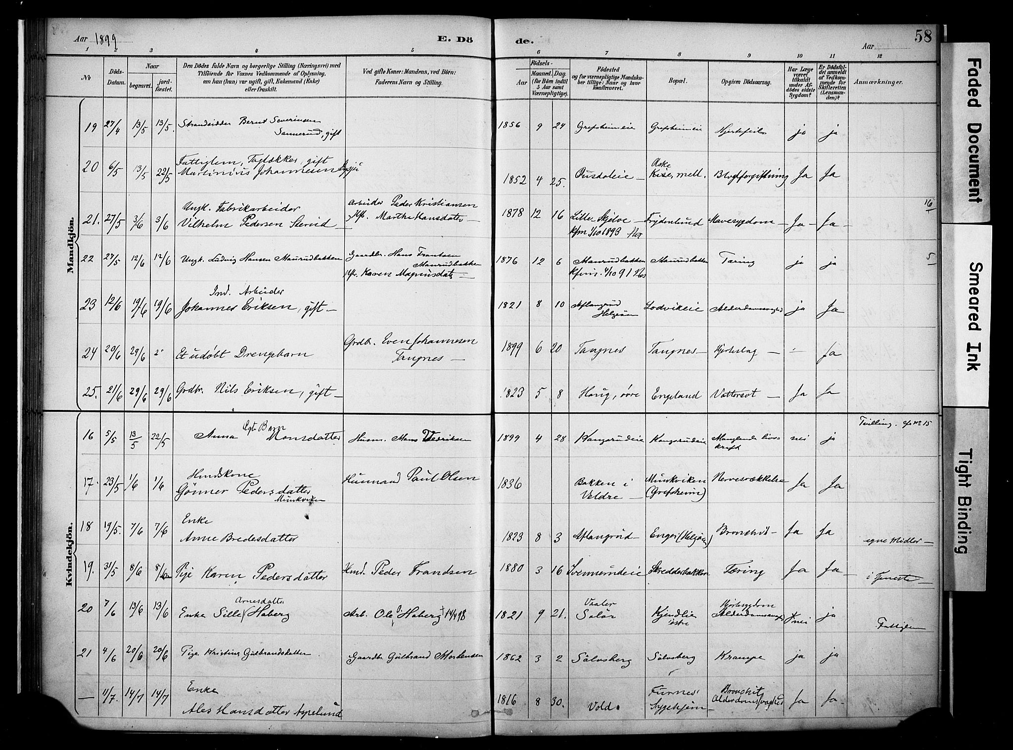 Nes prestekontor, Hedmark, AV/SAH-PREST-020/K/Ka/L0011: Parish register (official) no. 11, 1887-1905, p. 58