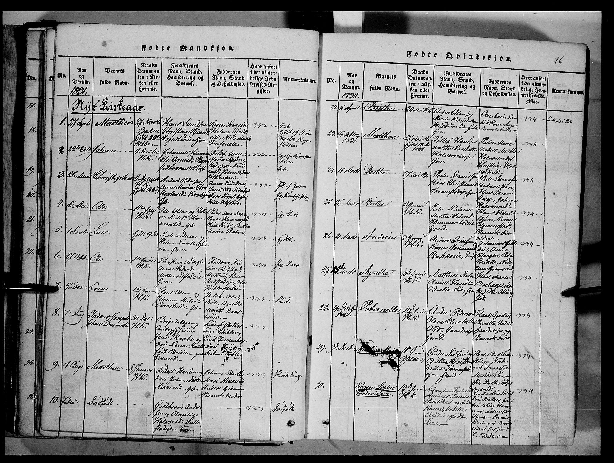 Østre Toten prestekontor, SAH/PREST-104/H/Ha/Haa/L0001: Parish register (official) no. 1, 1828-1839, p. 26