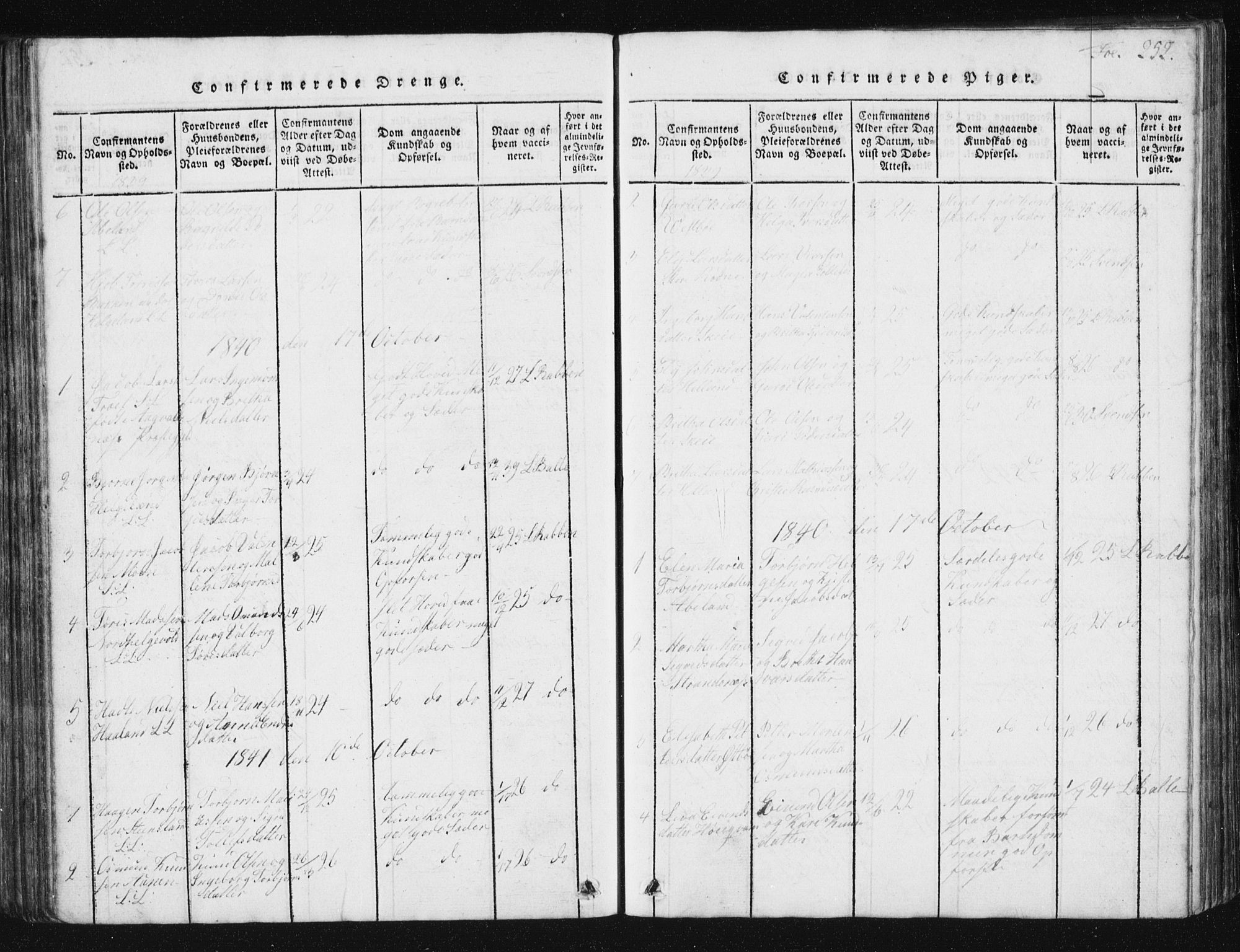 Vikedal sokneprestkontor, AV/SAST-A-101840/01/V: Parish register (copy) no. B 2, 1816-1863, p. 252