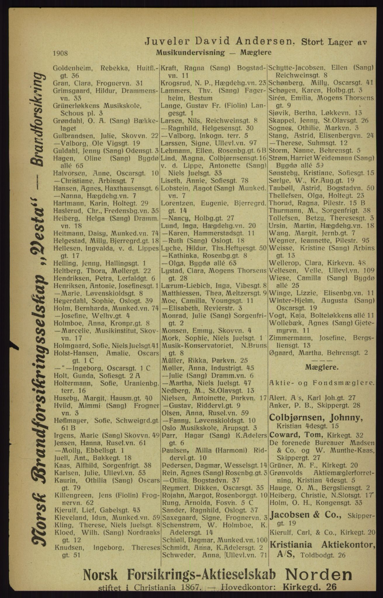 Kristiania/Oslo adressebok, PUBL/-, 1916, p. 1908