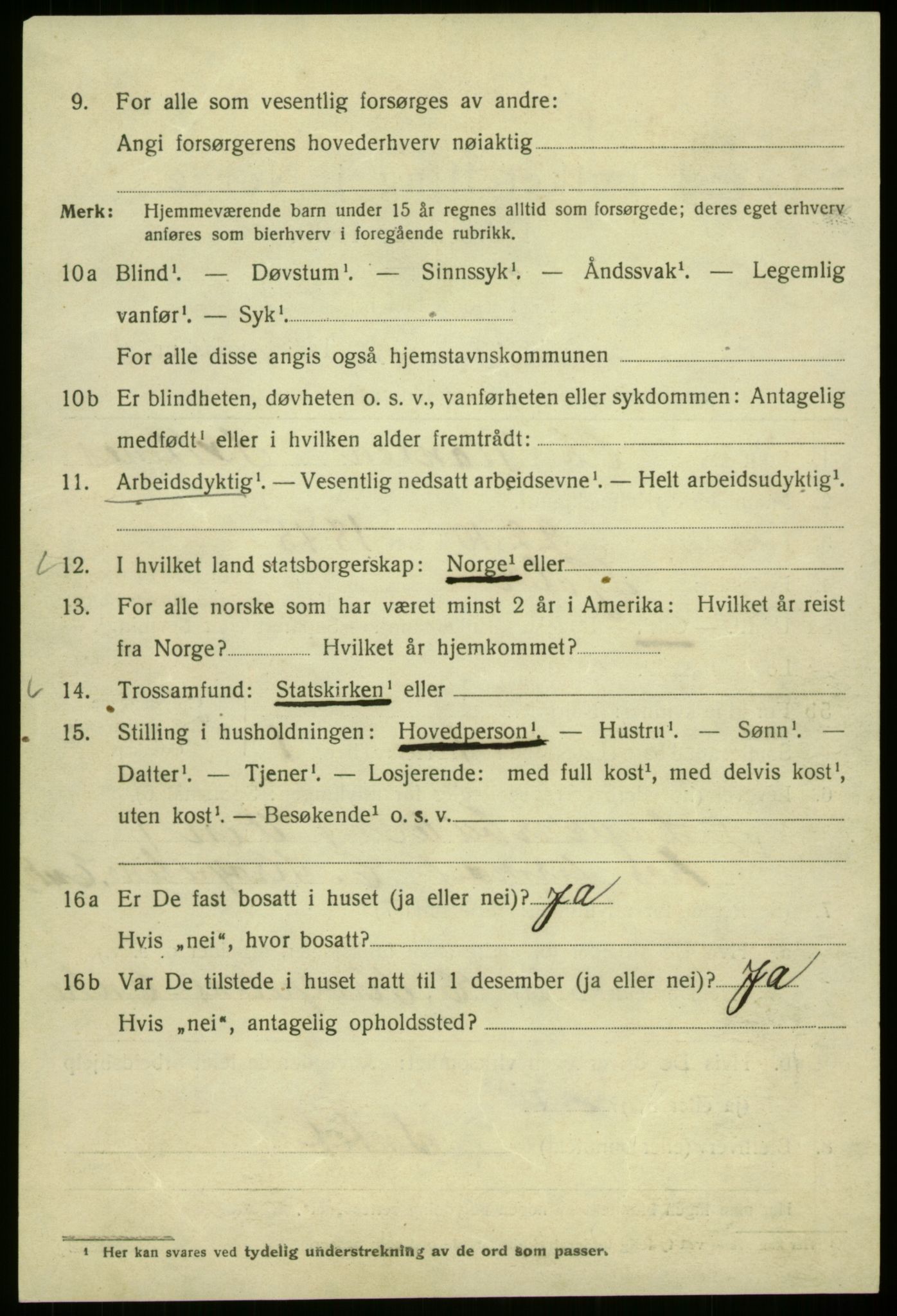 SAB, 1920 census for Bergen, 1920, p. 141037