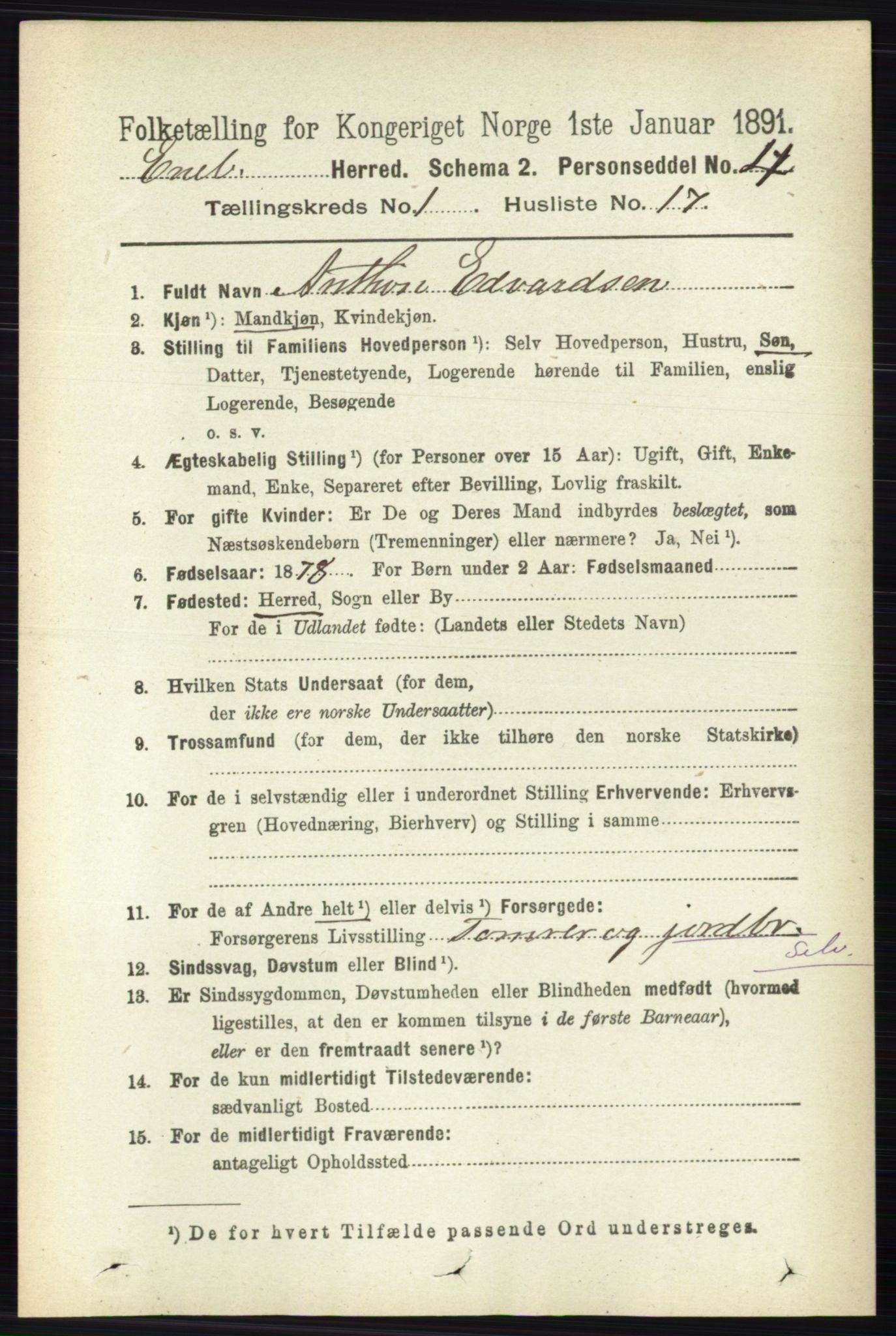 RA, 1891 census for 0229 Enebakk, 1891, p. 214