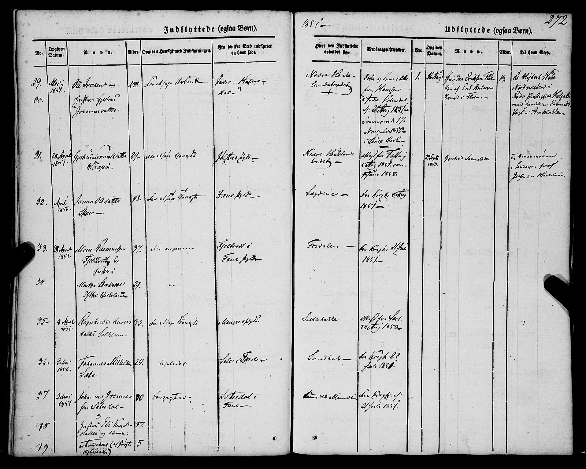 St. Jørgens hospital og Årstad sokneprestembete, AV/SAB-A-99934: Parish register (official) no. A 4, 1844-1863, p. 272