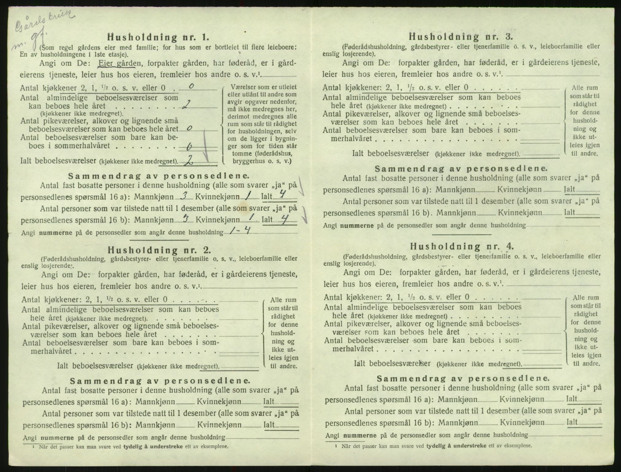 SAK, 1920 census for Bykle, 1920, p. 76