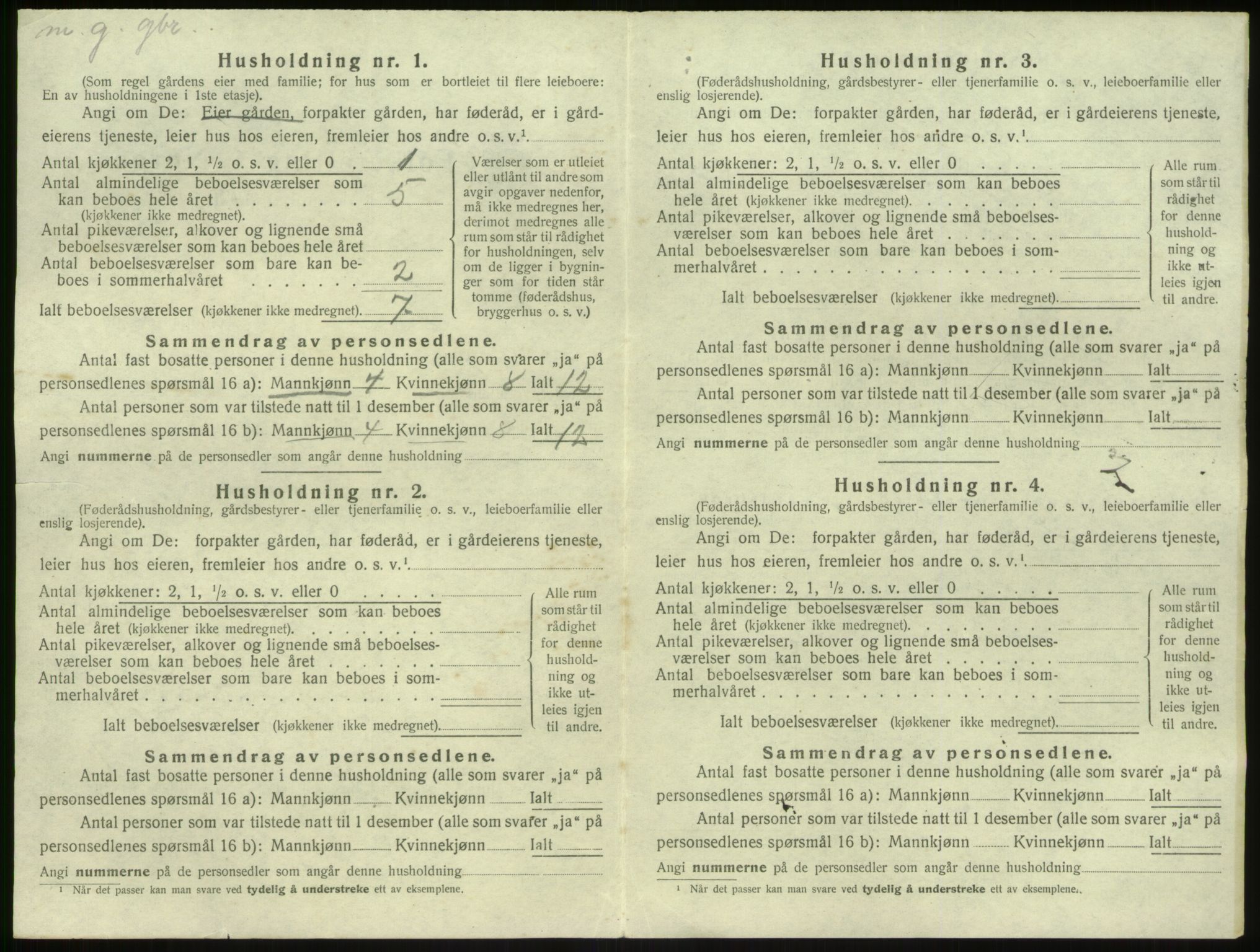 SAB, 1920 census for Solund, 1920, p. 677