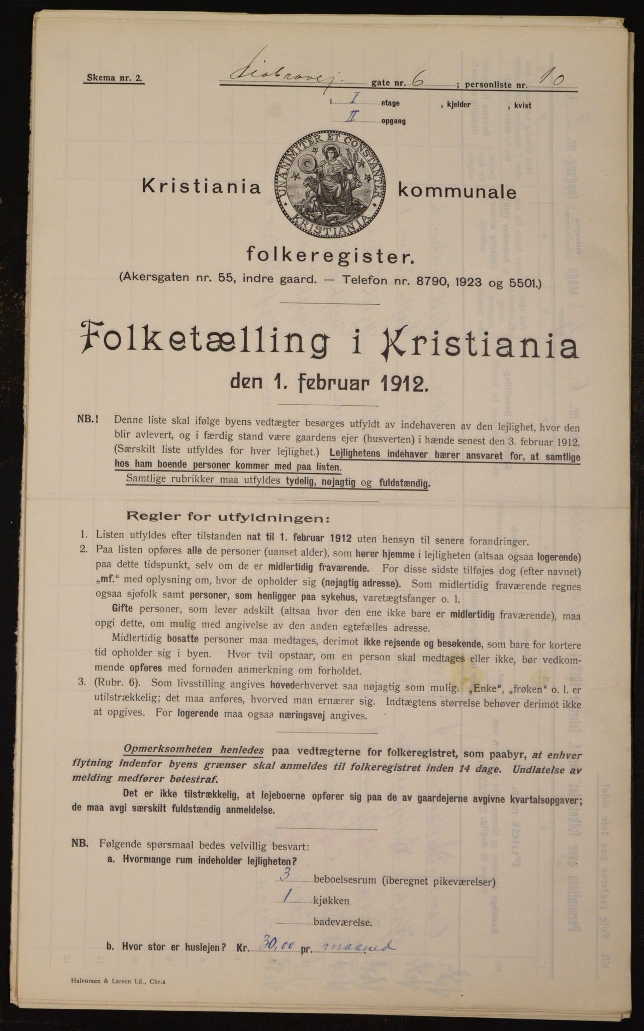 OBA, Municipal Census 1912 for Kristiania, 1912, p. 58178