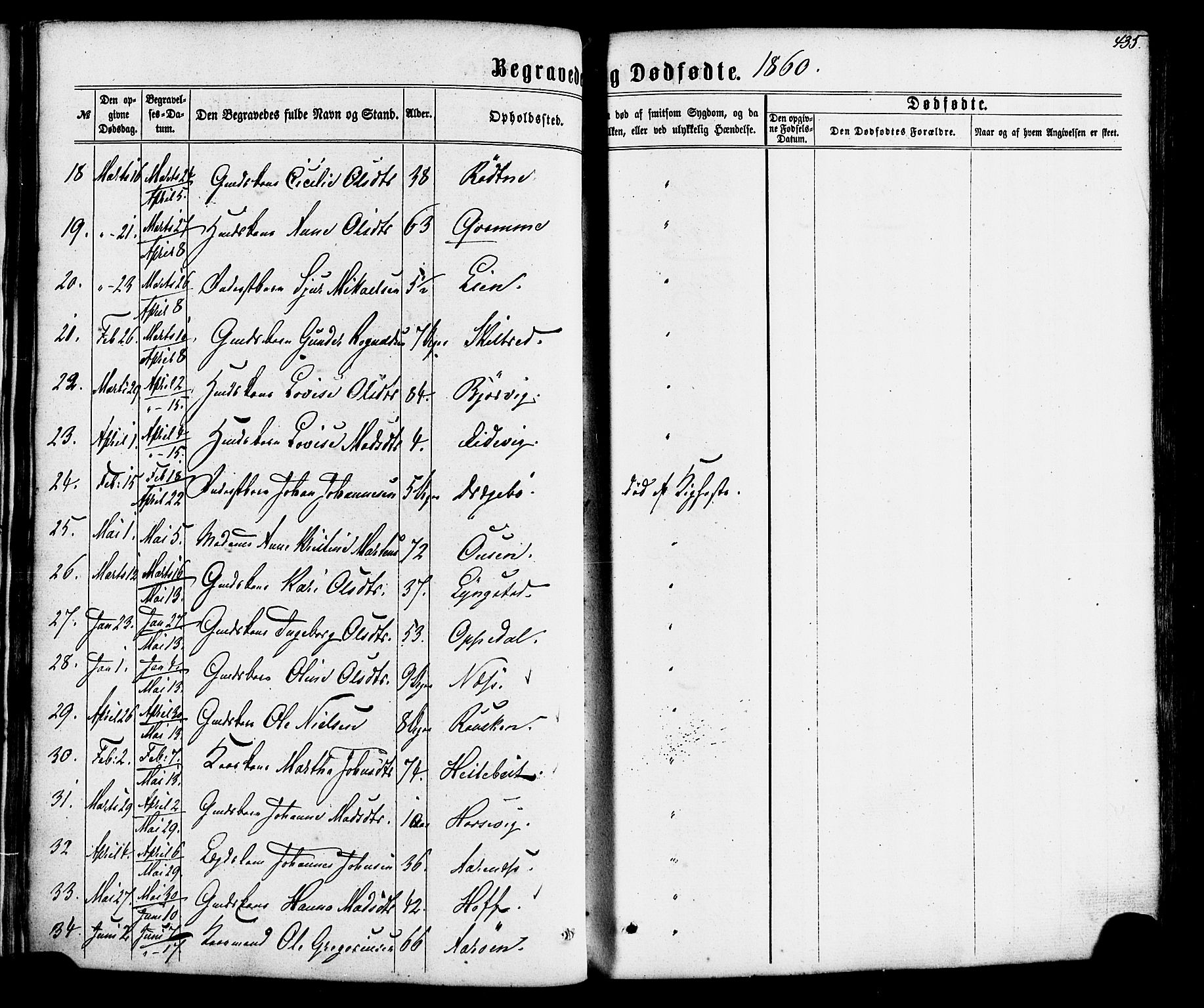 Gaular sokneprestembete, SAB/A-80001/H/Haa: Parish register (official) no. A 5, 1860-1881, p. 435
