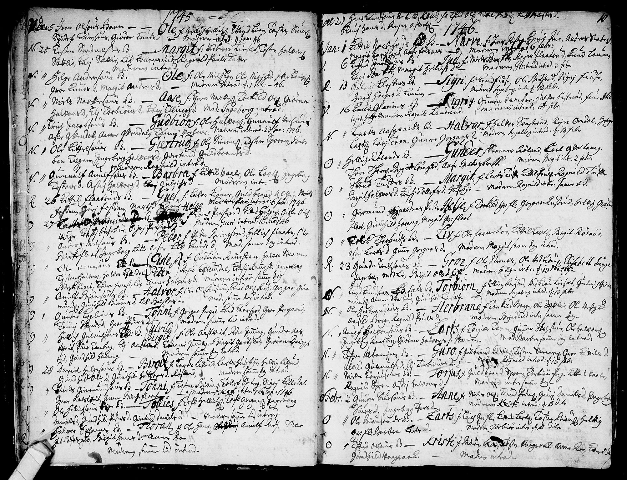 Rollag kirkebøker, SAKO/A-240/F/Fa/L0003: Parish register (official) no. I 3, 1743-1778, p. 10