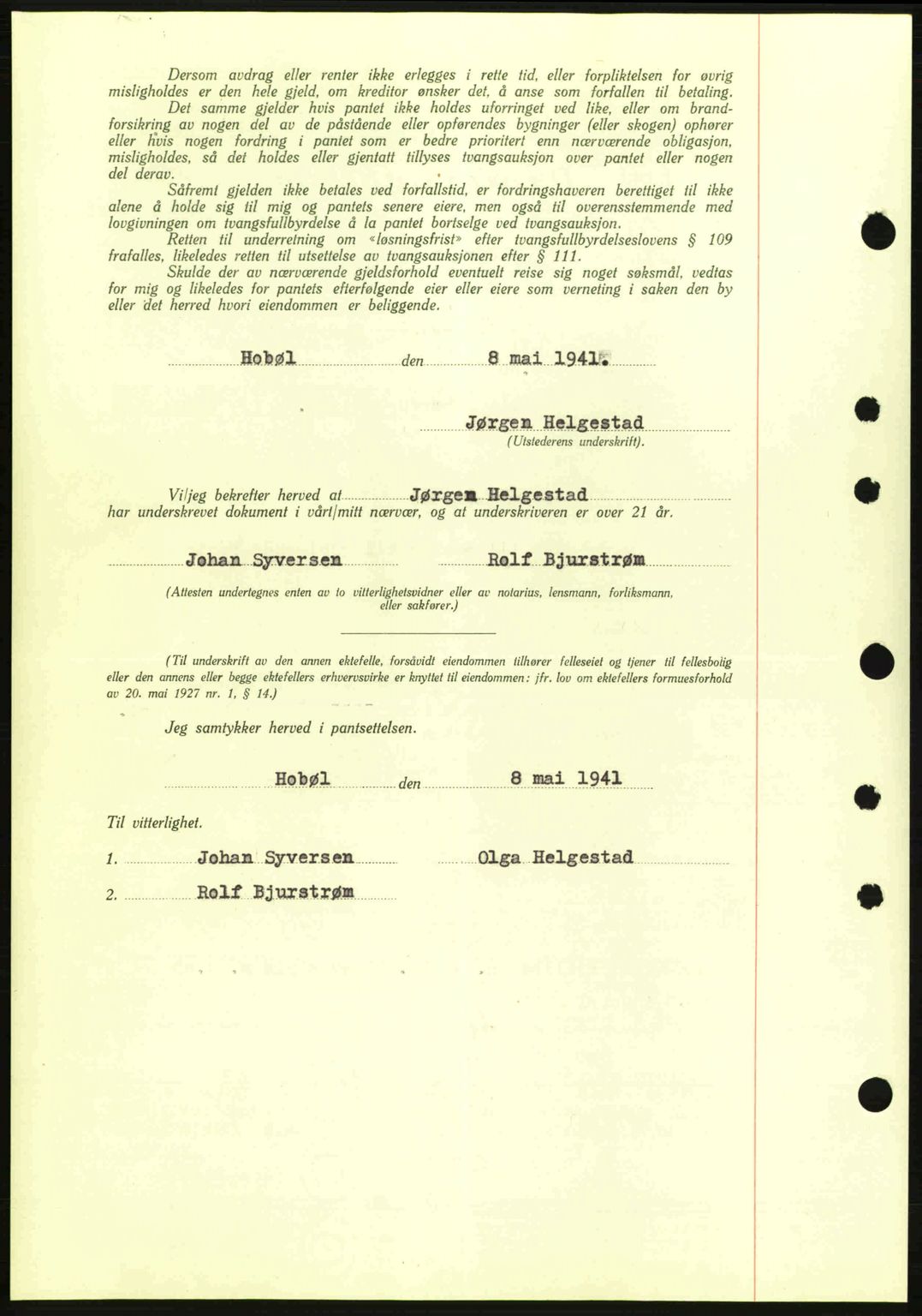 Moss sorenskriveri, SAO/A-10168: Mortgage book no. B10, 1940-1941, Diary no: : 853/1941