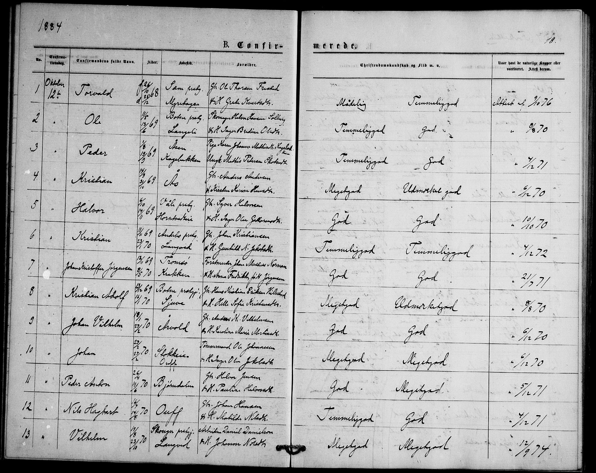 Ramnes kirkebøker, AV/SAKO-A-314/F/Fd/L0002: Curate's parish register no. IV 2, 1872-1886, p. 18