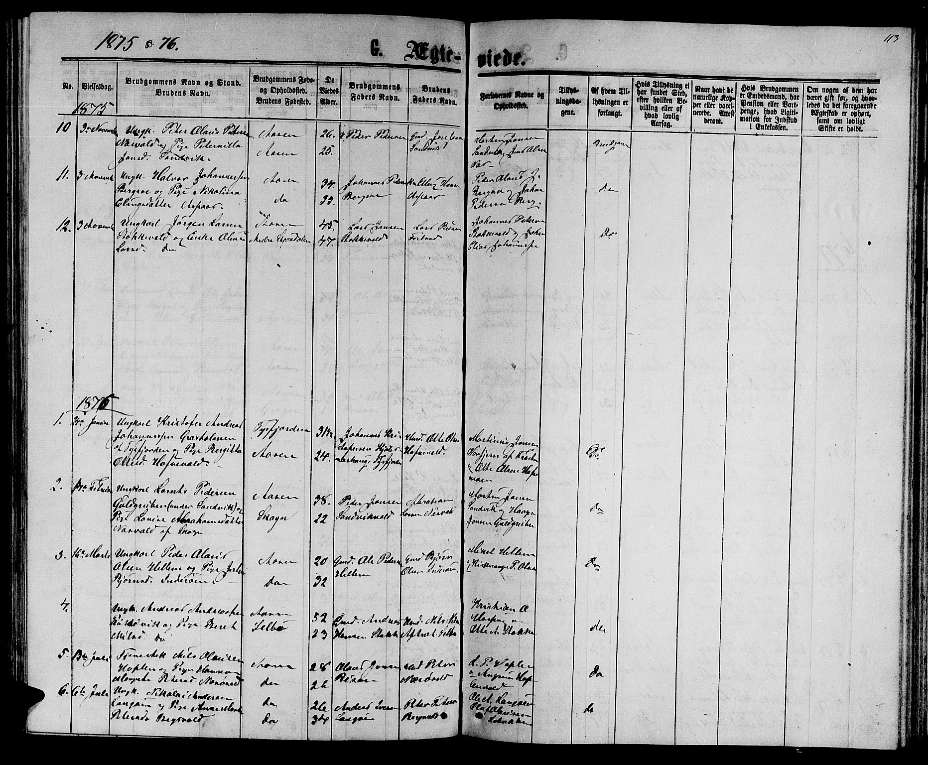 Ministerialprotokoller, klokkerbøker og fødselsregistre - Nord-Trøndelag, SAT/A-1458/714/L0133: Parish register (copy) no. 714C02, 1865-1877, p. 113