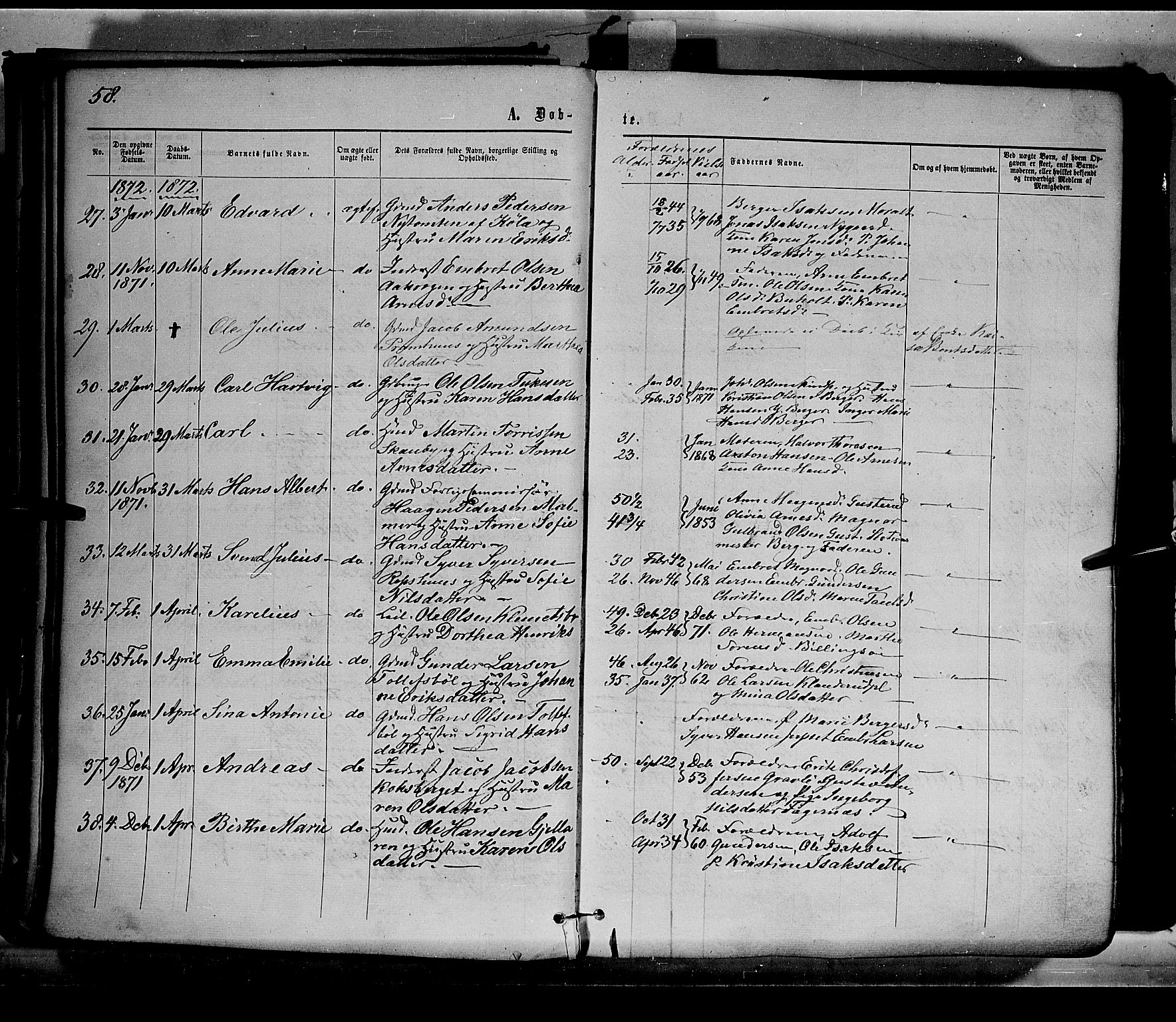 Eidskog prestekontor, AV/SAH-PREST-026/H/Ha/Haa/L0002: Parish register (official) no. 2, 1867-1878, p. 58