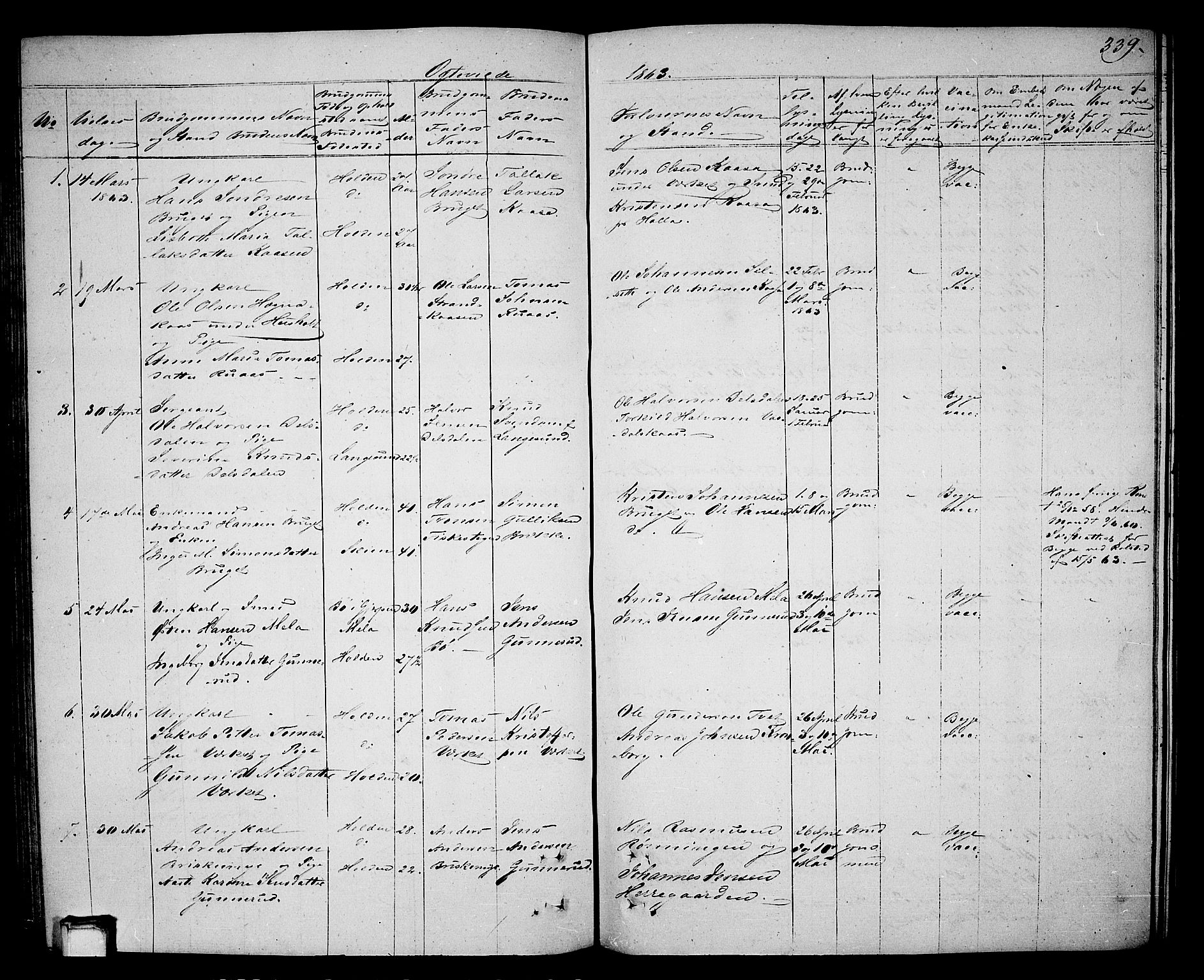 Holla kirkebøker, SAKO/A-272/G/Ga/L0003: Parish register (copy) no. I 3, 1849-1866, p. 339