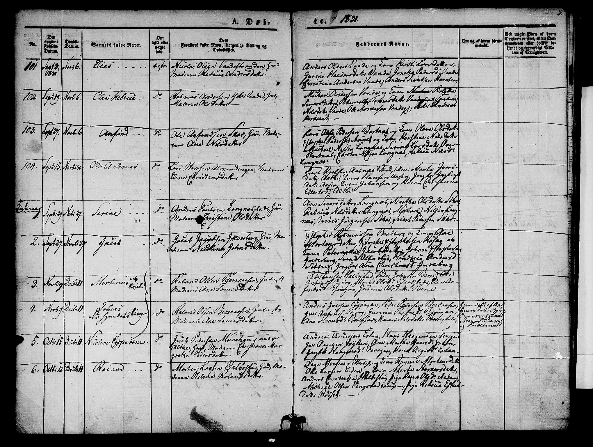 Ministerialprotokoller, klokkerbøker og fødselsregistre - Nord-Trøndelag, SAT/A-1458/741/L0391: Parish register (official) no. 741A05, 1831-1836, p. 2
