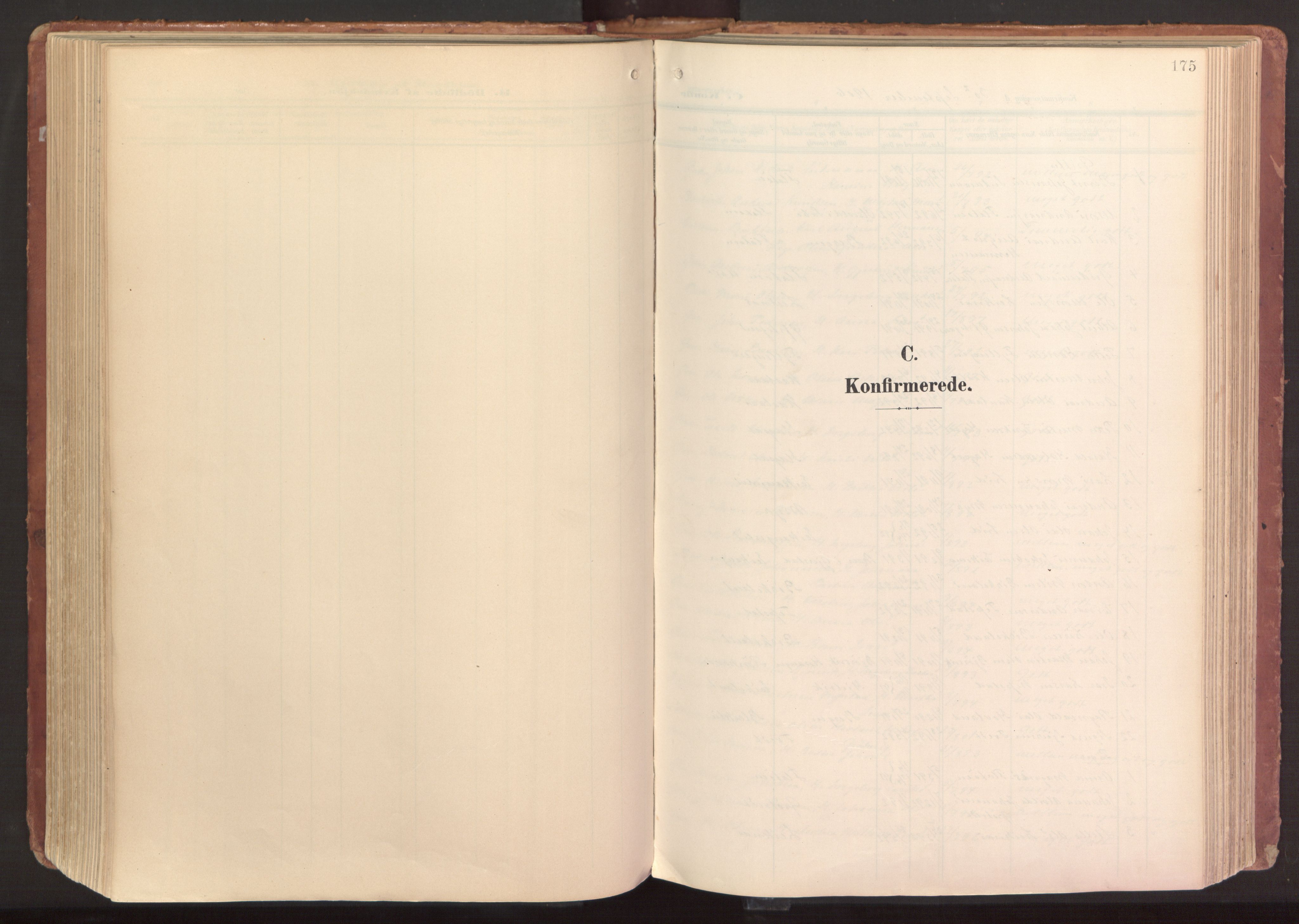 Hamre sokneprestembete, SAB/A-75501/H/Ha/Haa/Haab/L0002: Parish register (official) no. B 2, 1905-1924, p. 175