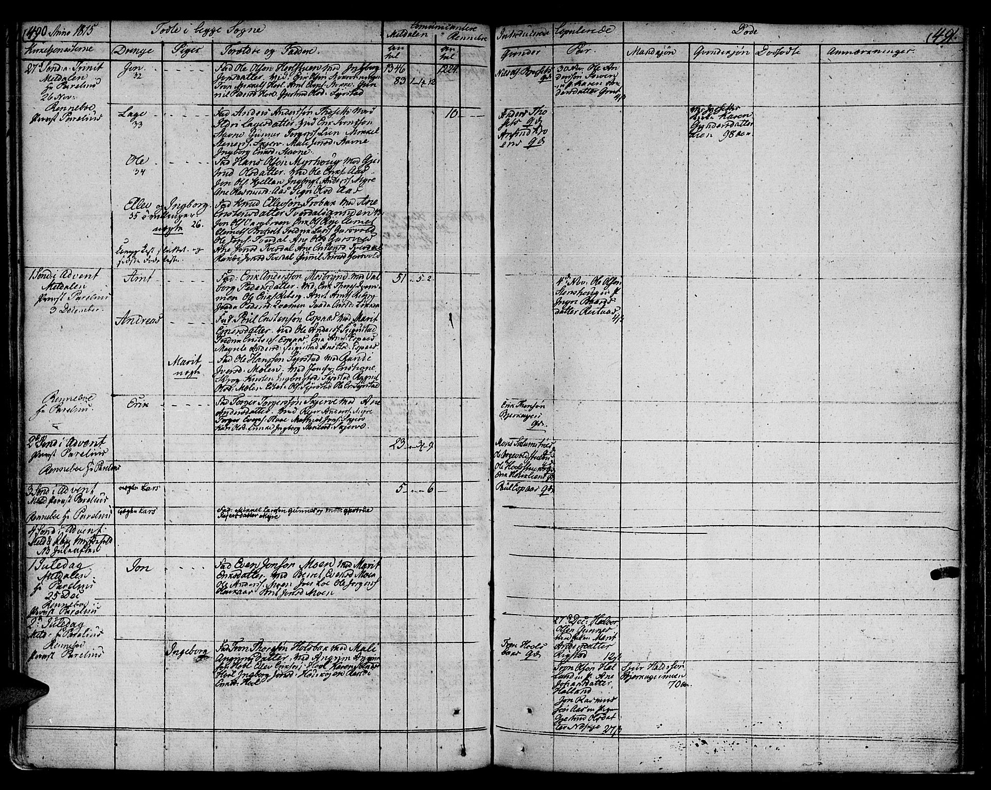 Ministerialprotokoller, klokkerbøker og fødselsregistre - Sør-Trøndelag, SAT/A-1456/672/L0852: Parish register (official) no. 672A05, 1776-1815, p. 490-491