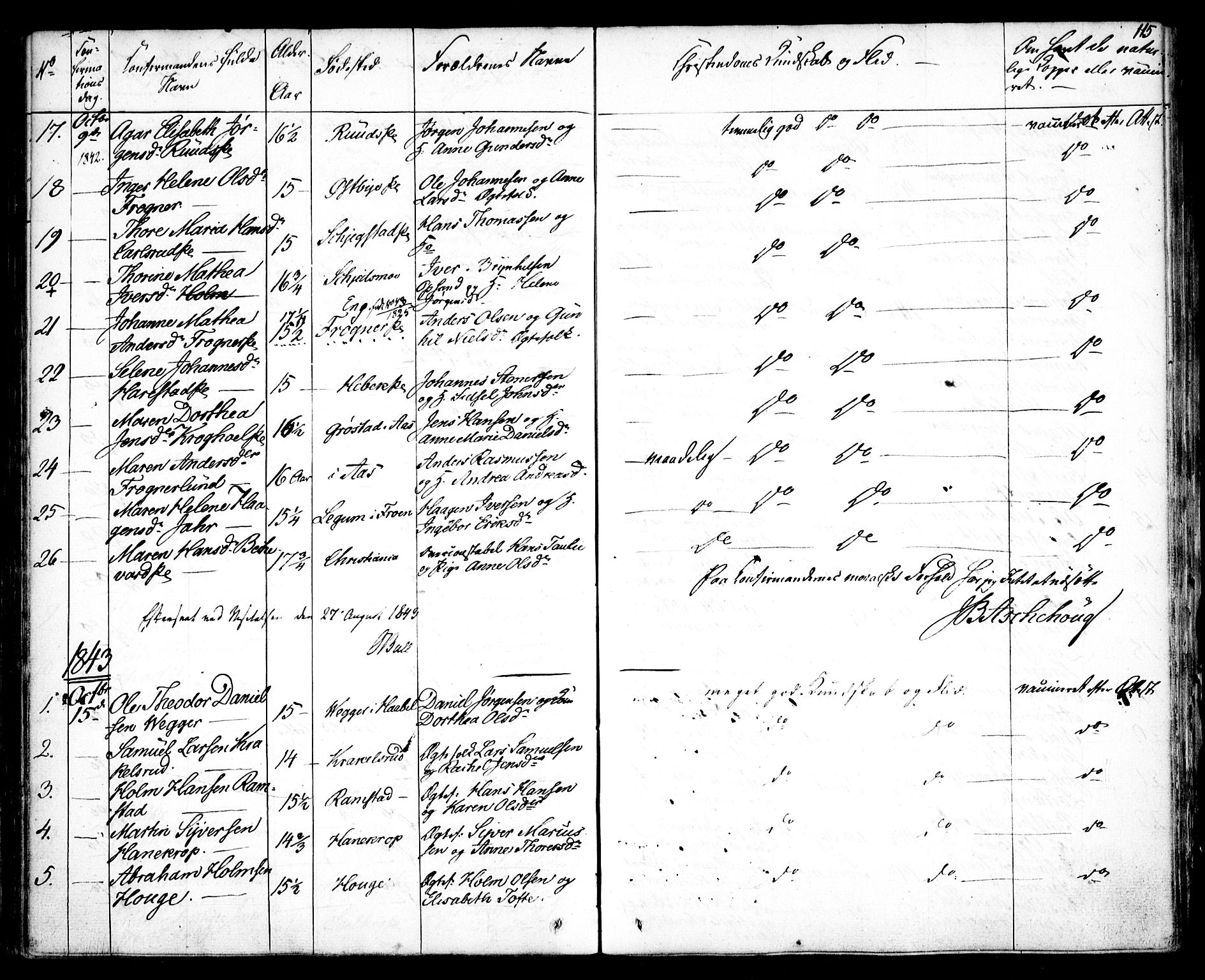 Kråkstad prestekontor Kirkebøker, SAO/A-10125a/F/Fa/L0005: Parish register (official) no. I 5, 1837-1847, p. 115